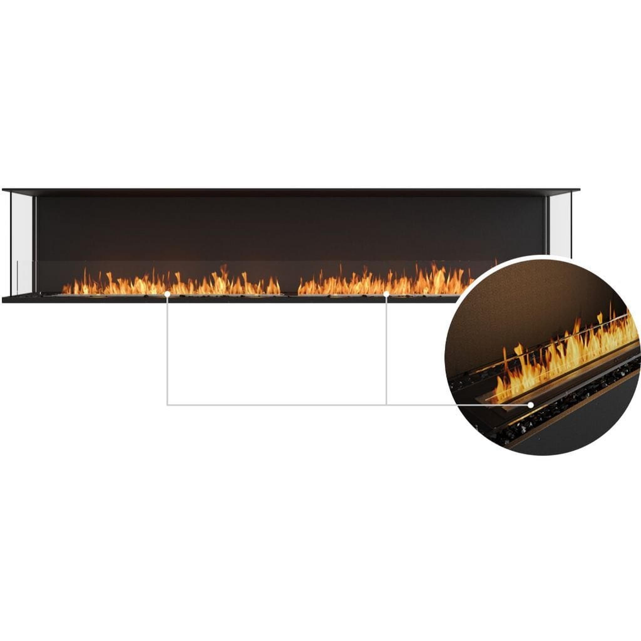 EcoSmart Fire 108" Flex 104BY Bay Ethanol Fireplace Insert with Adjustable Flame by Mad Design Group