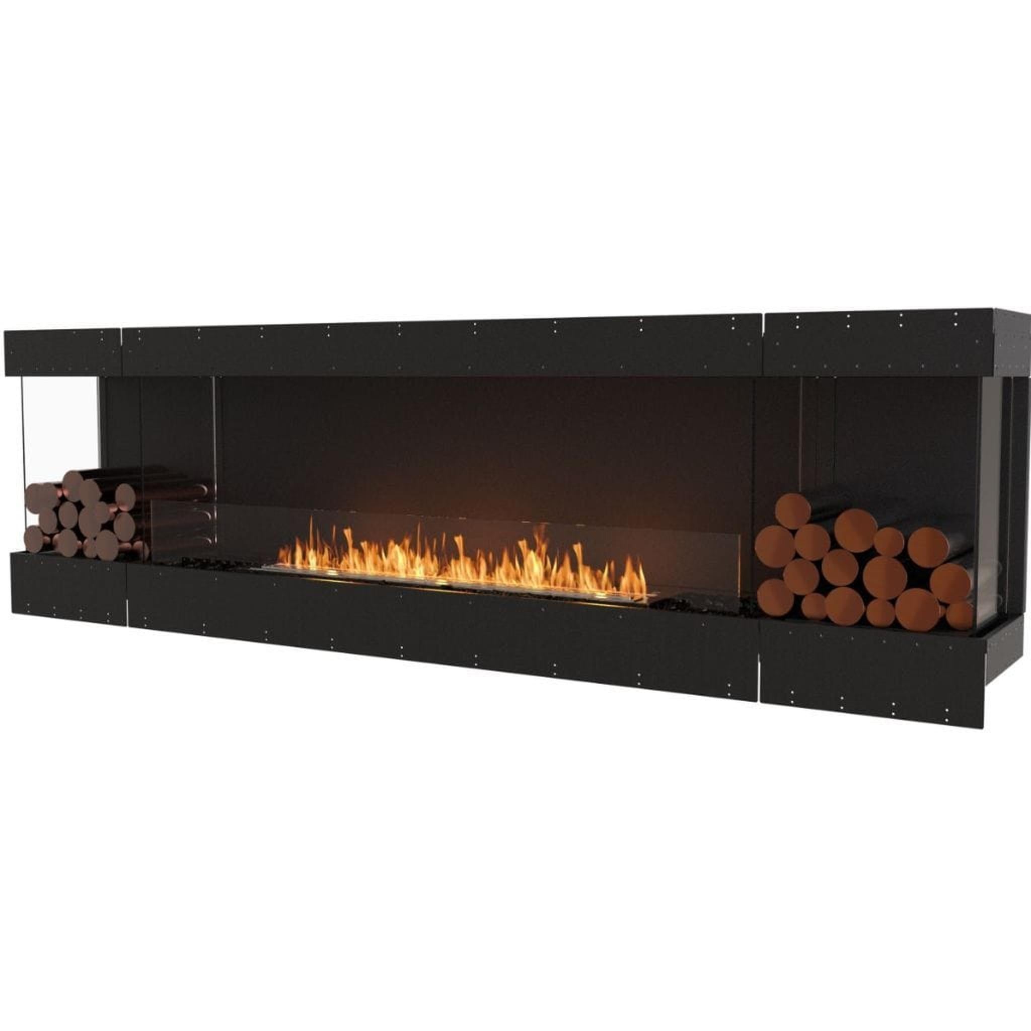 EcoSmart Fire 108" Flex 104BY Bay Ethanol Fireplace Insert with Decorative Box and Adjustable Flame by Mad Design Group