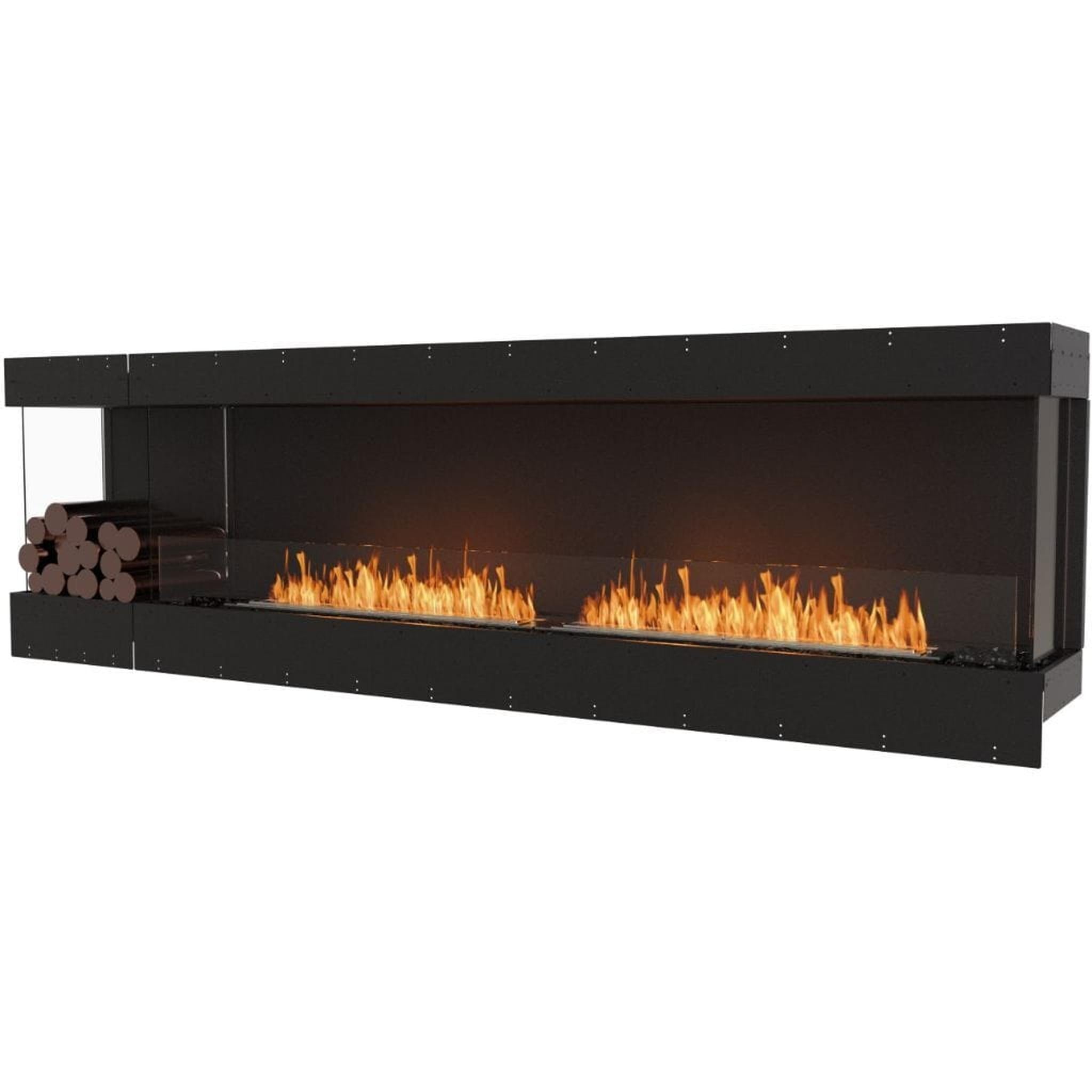 EcoSmart Fire 108" Flex 104BY Bay Ethanol Fireplace Insert with Decorative Box and Adjustable Flame by Mad Design Group
