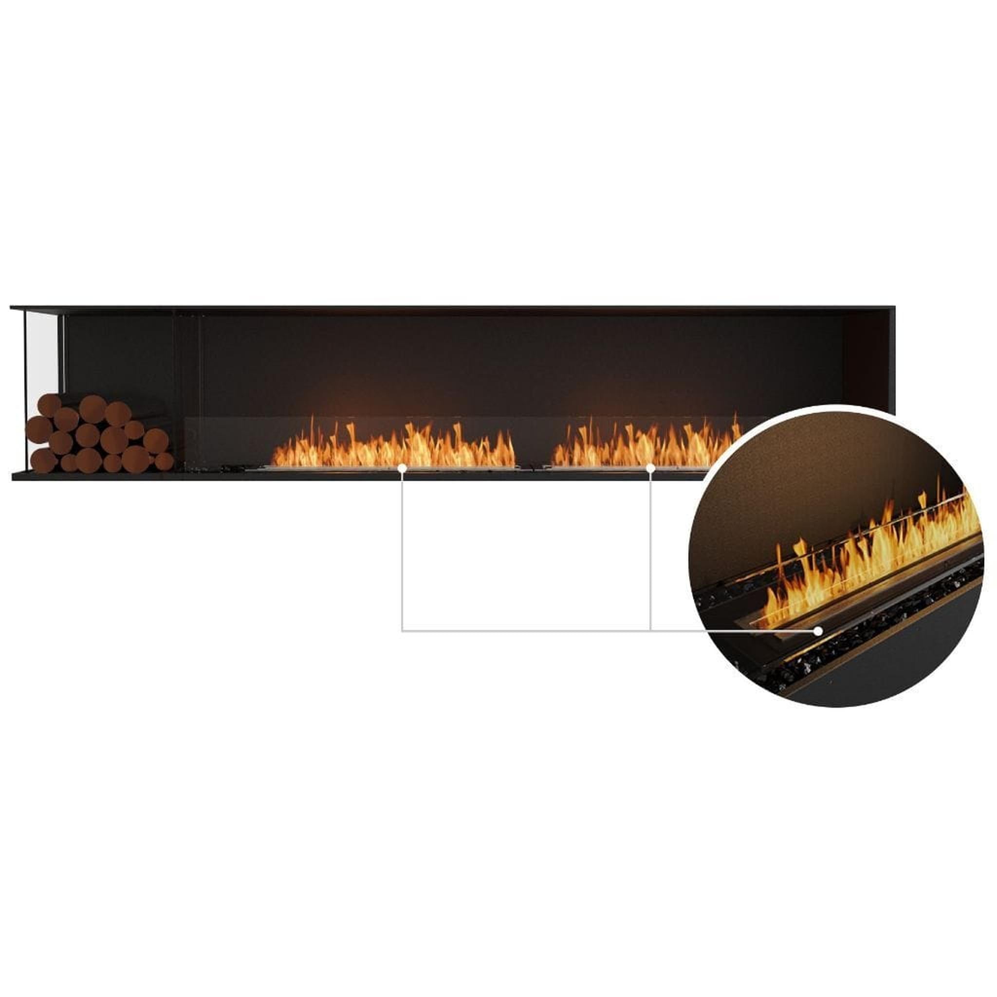 EcoSmart Fire Flex 104LC/104RC 110" Ethanol Fireplace Insert with Decorative Box and Adjustable Flame by Mad Design Group