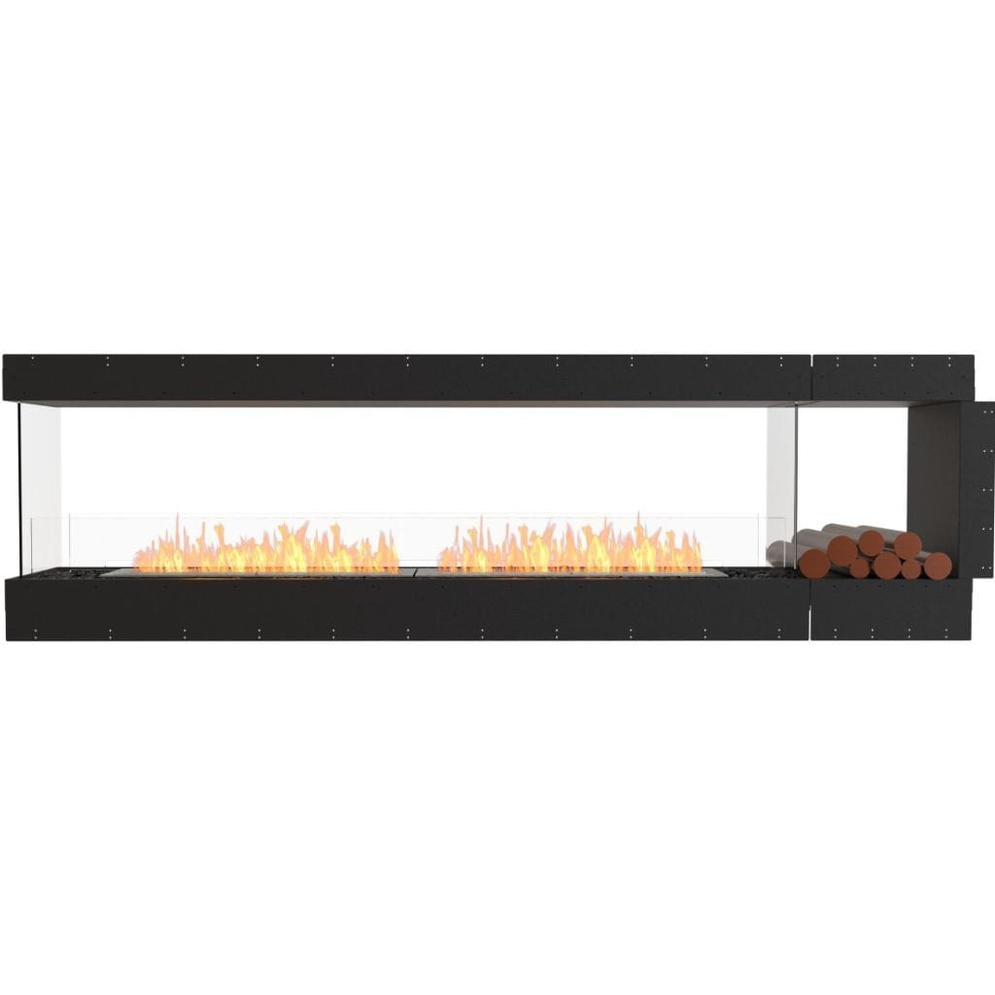 EcoSmart Fire 110" Flex 104PN Peninsula Ethanol Fireplace Insert with Decorative Box & Dual Glass Windscreens by Mad Design Group
