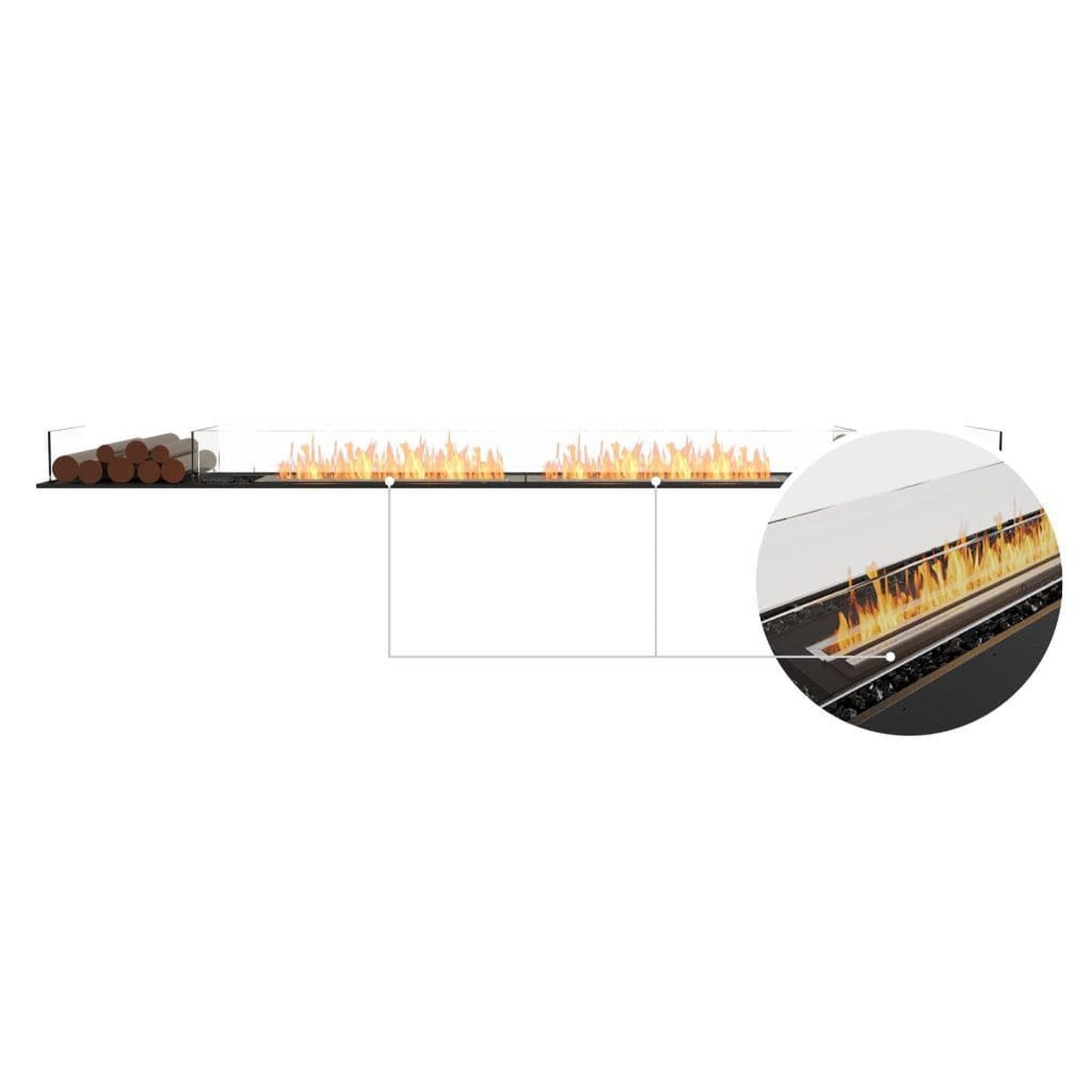 EcoSmart Fire 125" Flex 122BN Bench Ethanol Fireplace Insert with Decorative Box and Adjustable Flame by Mad Design Group