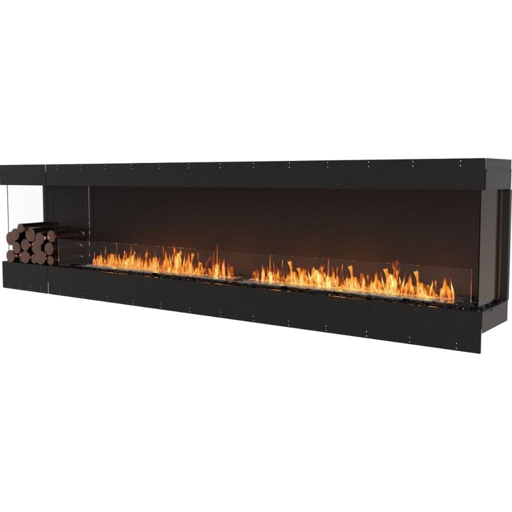 EcoSmart Fire 126" Flex 122BY Bay Ethanol Fireplace Insert with Decorative Box and Adjustable Flame by Mad Design Group