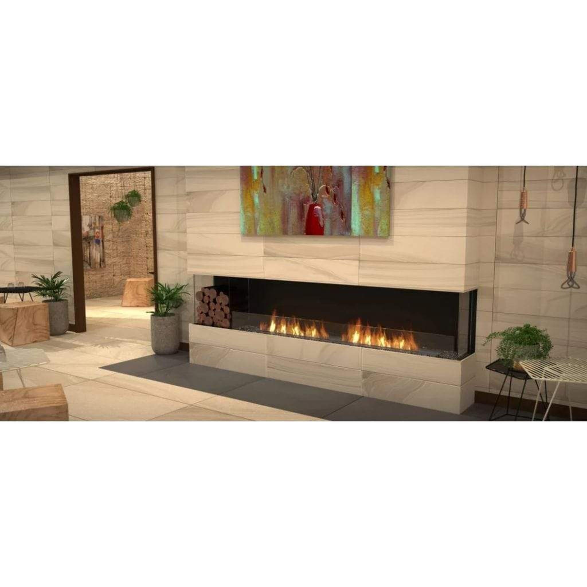 EcoSmart Fire 126" Flex 122BY Bay Ethanol Fireplace Insert with Decorative Box and Adjustable Flame by Mad Design Group