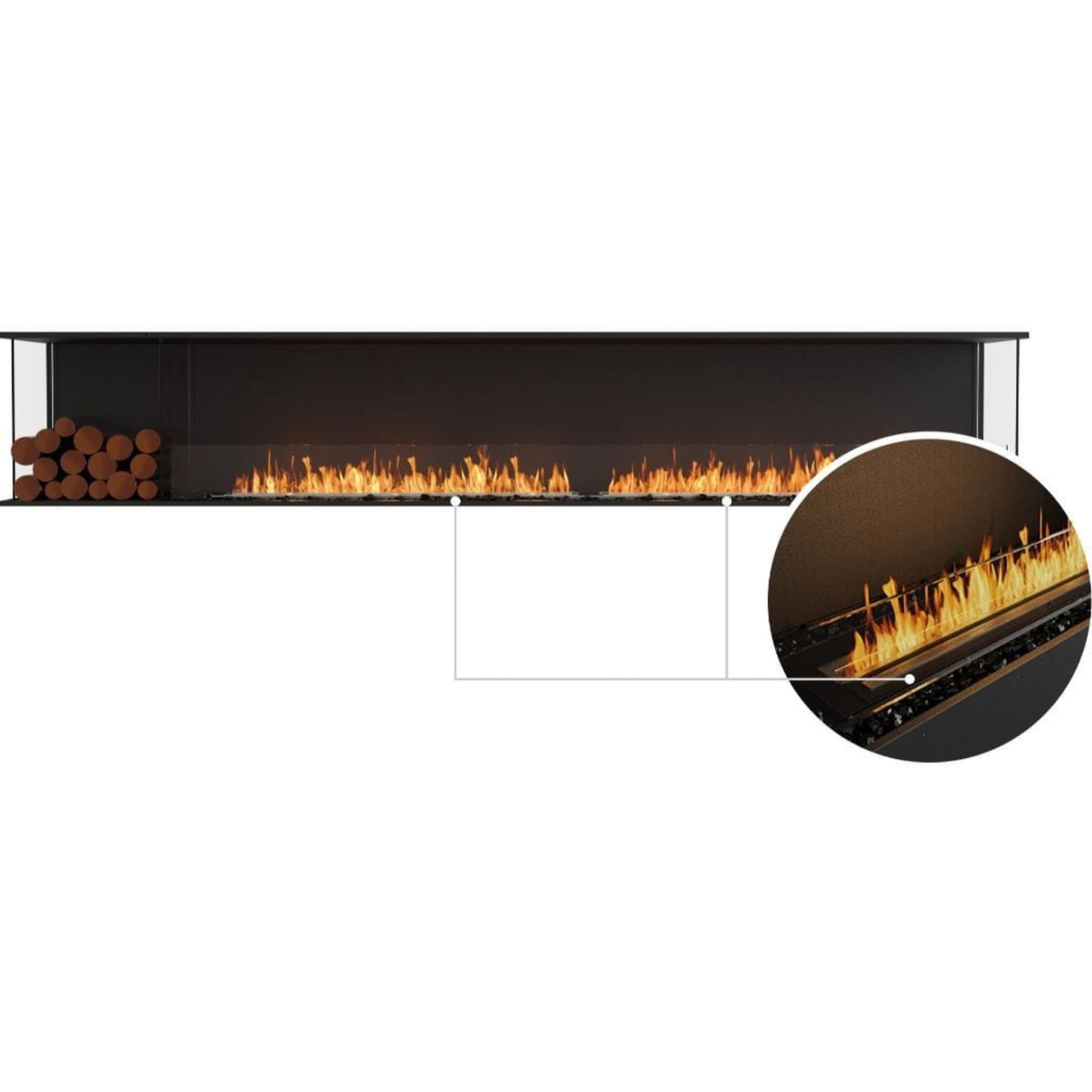 EcoSmart Fire 126" Flex 122BY Bay Ethanol Fireplace Insert with Decorative Box and Adjustable Flame by Mad Design Group