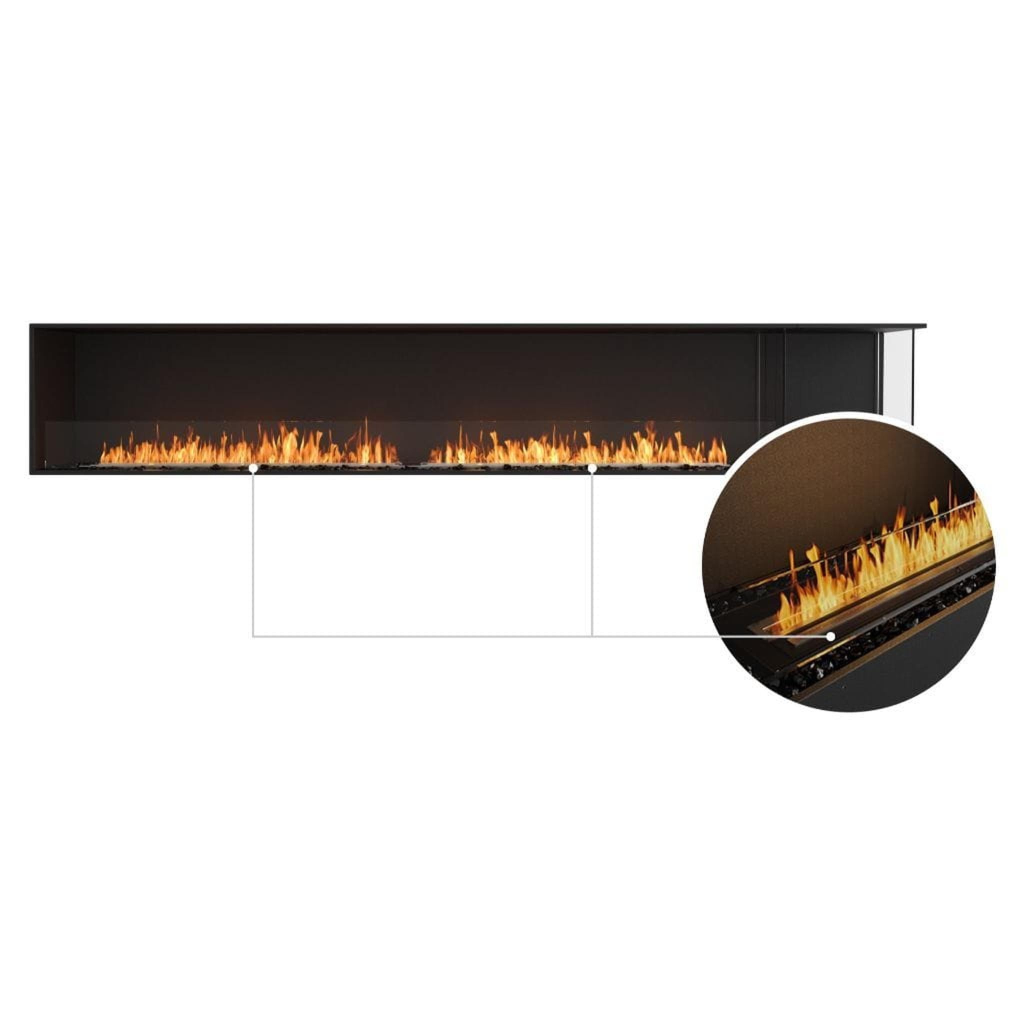 EcoSmart Fire Flex 122LC/122RC 128" Ethanol Fireplace Insert with Decorative Box and Adjustable Flame by Mad Design Group
