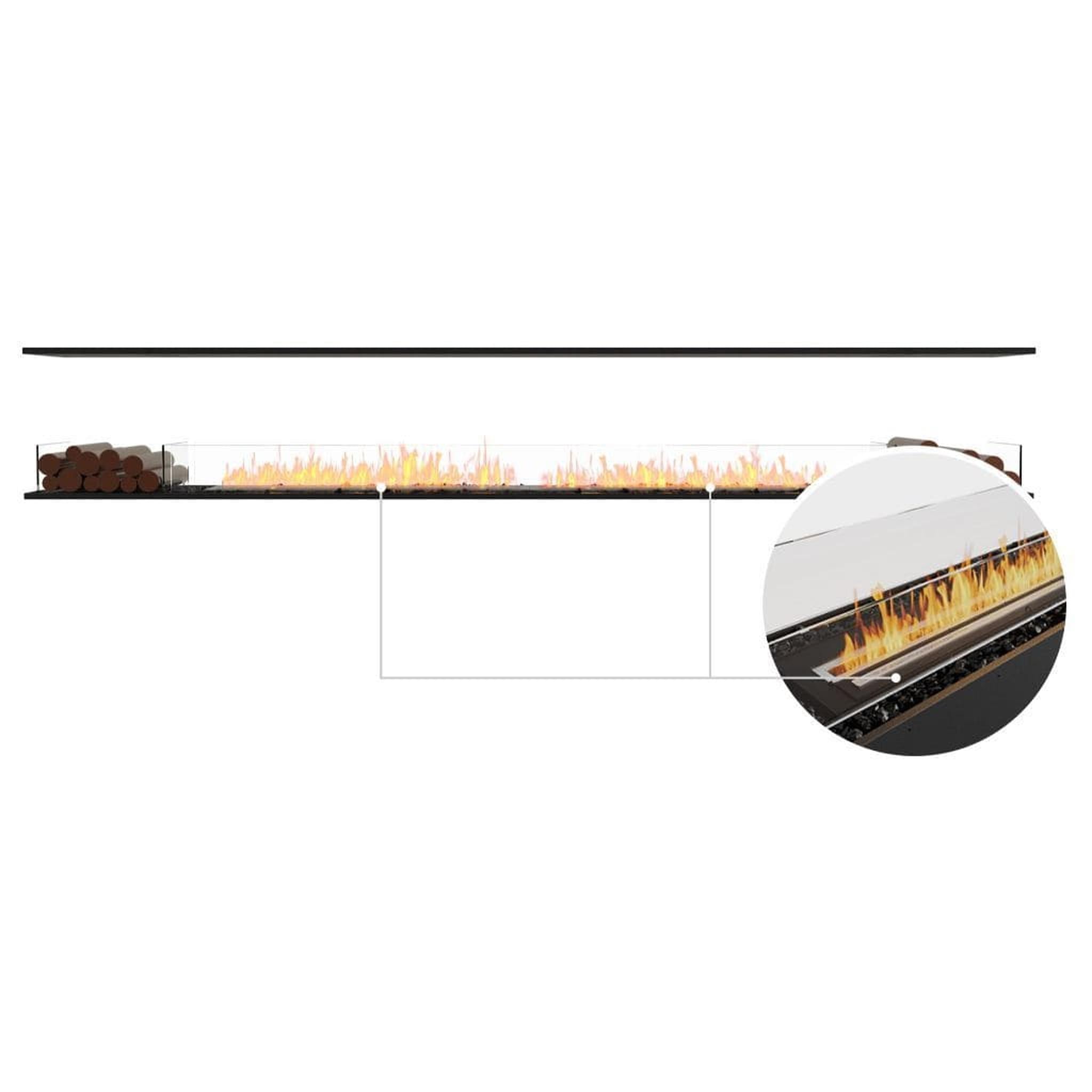EcoSmart Fire 143" Flex 140IL Island Ethanol Fireplace Insert with Decorative Box and Multi-Sided View by Mad Design Group