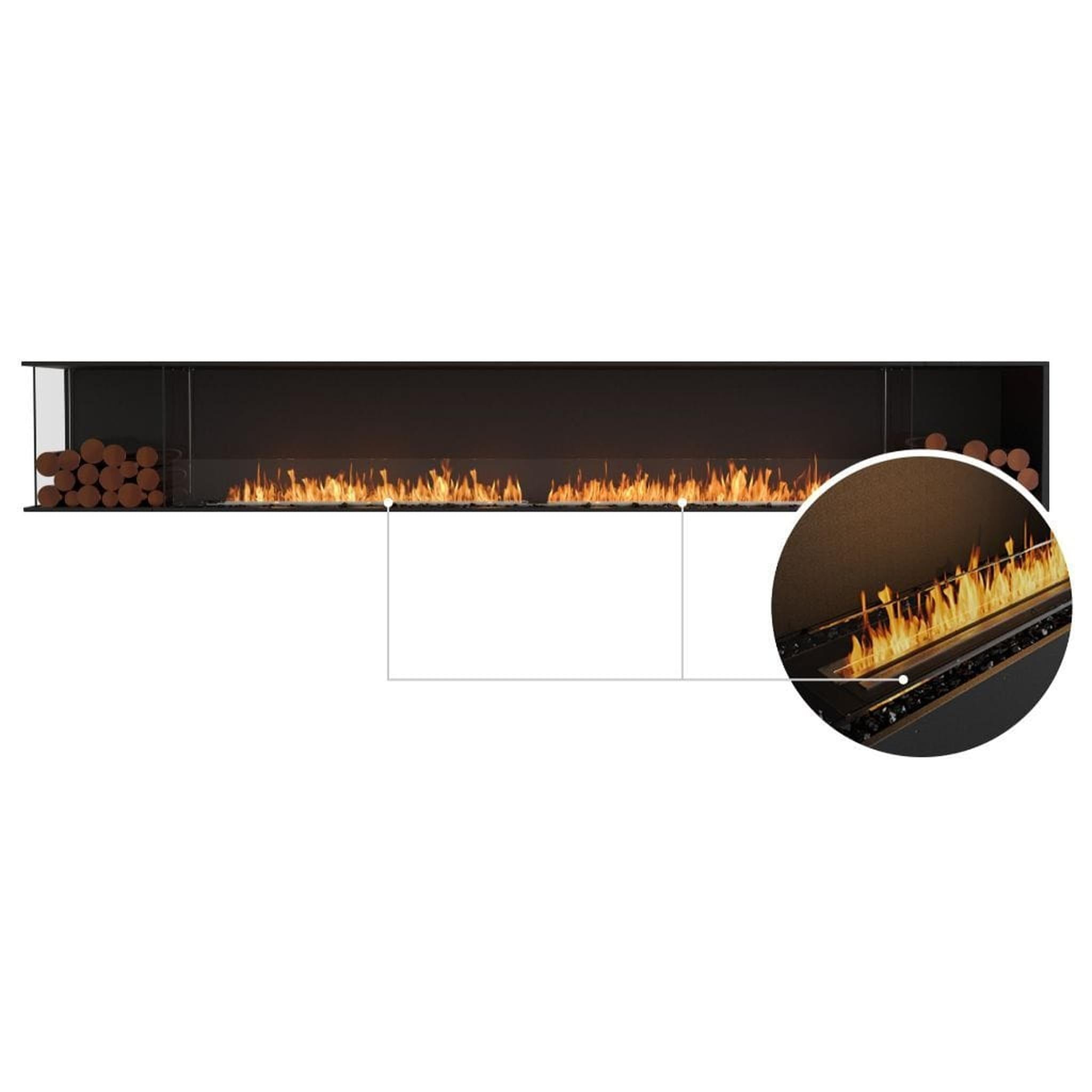 EcoSmart Fire Flex 140LC/140RC 146" Ethanol Fireplace Insert with Decorative Box and Adjustable Flame by Mad Design Group