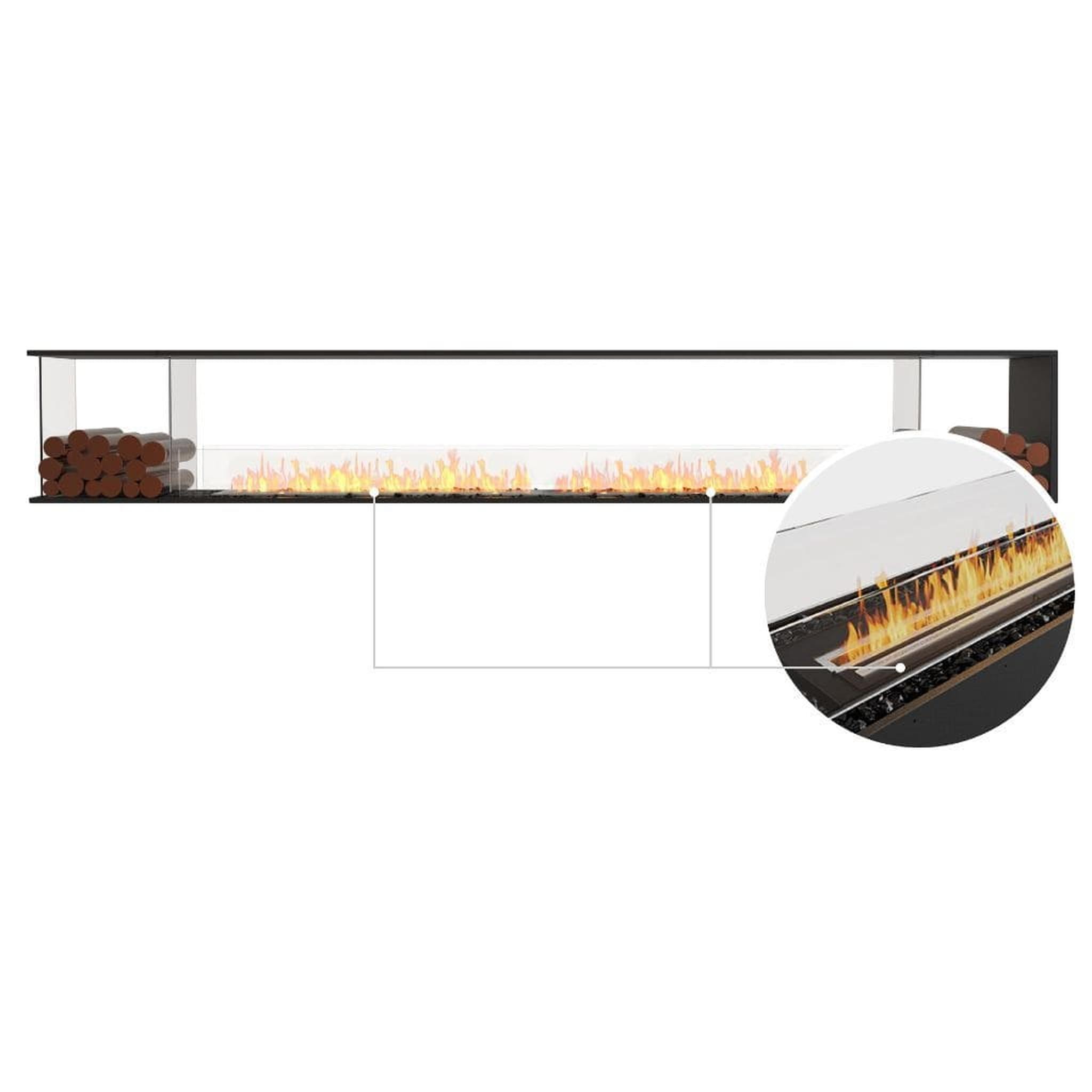 EcoSmart Fire 146" Flex 140PN Peninsula Ethanol Fireplace Insert with Decorative Box and Adjustable Flame by Mad Design Group