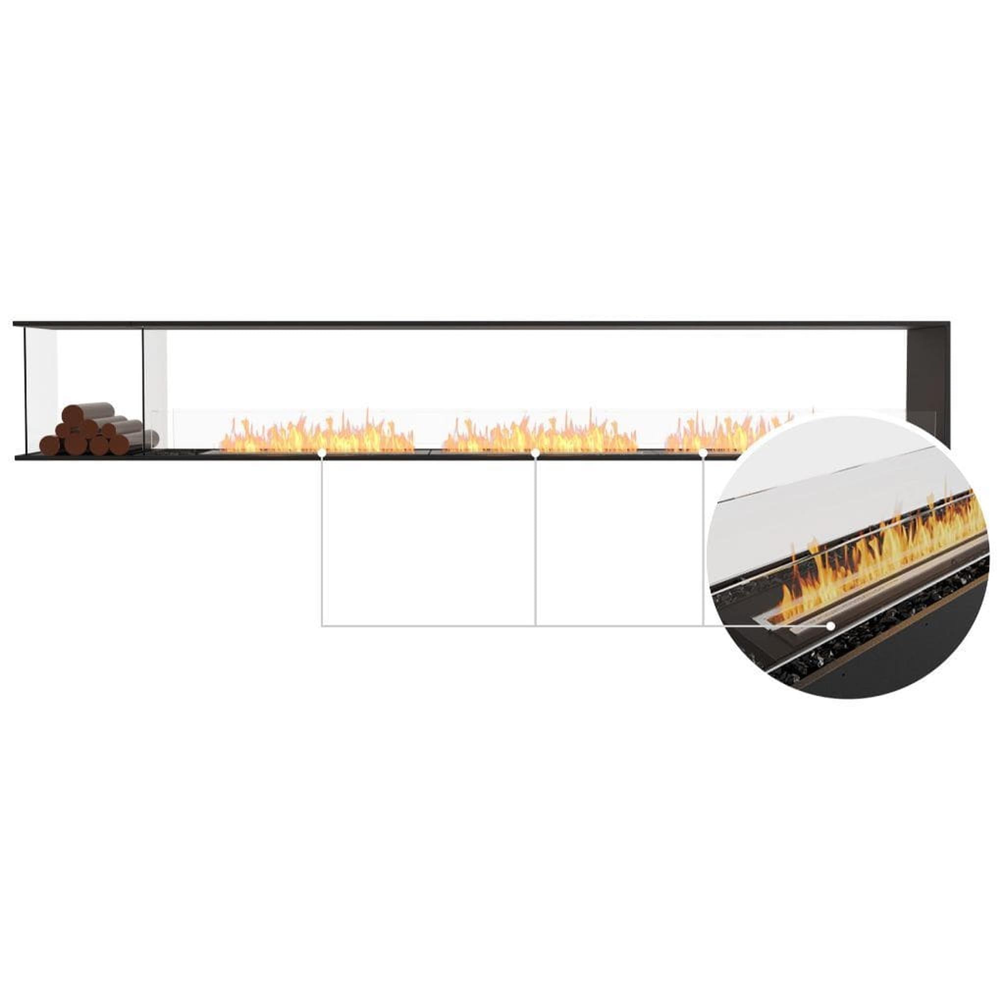 EcoSmart Fire 146" Flex 140PN Peninsula Ethanol Fireplace Insert with Decorative Box and Adjustable Flame by Mad Design Group