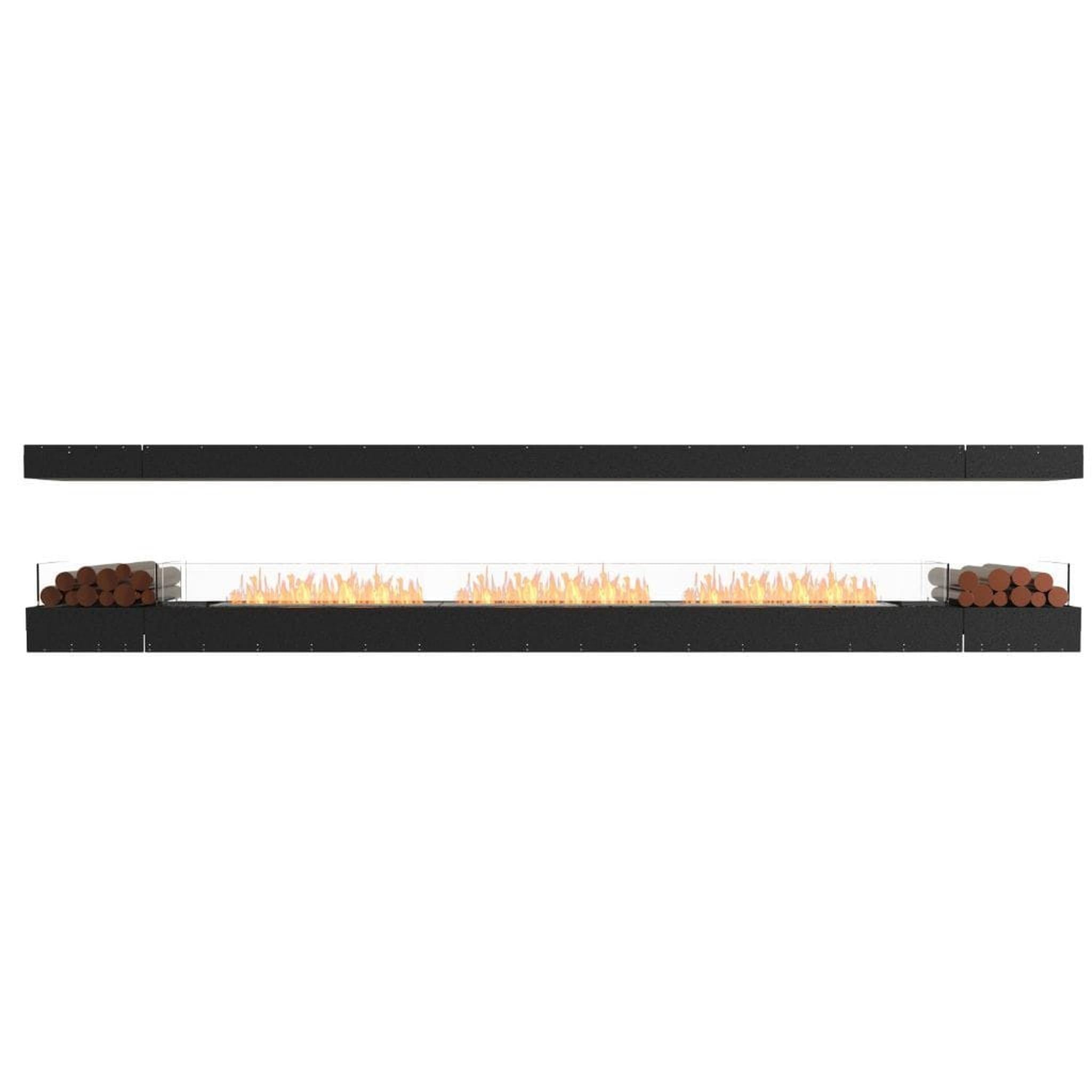 EcoSmart Fire 161" Flex 158IL Island Ethanol Fireplace Insert with Decorative Box and Glass Windscreen by Mad Design Group