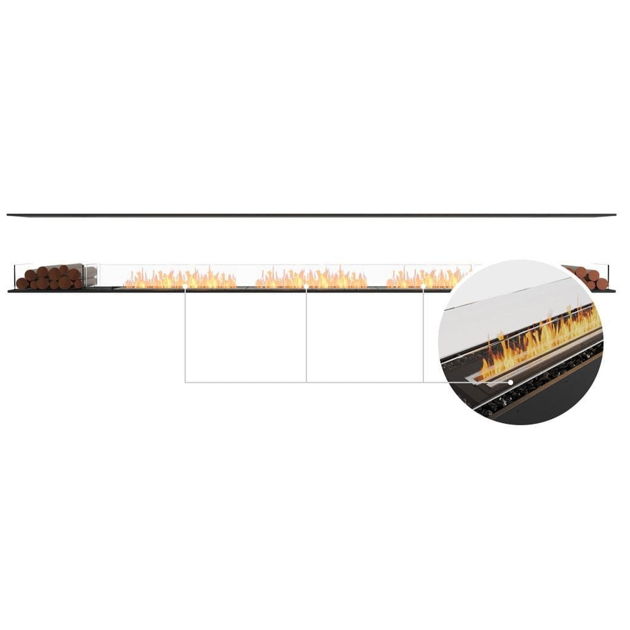 EcoSmart Fire 161" Flex 158IL Island Ethanol Fireplace Insert with Decorative Box and Glass Windscreen by Mad Design Group