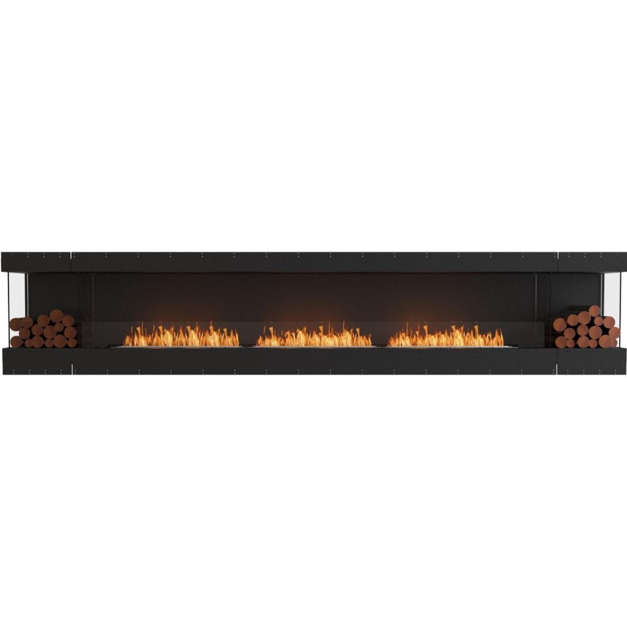 EcoSmart Fire 162" Flex 158BY Bay Ethanol Fireplace Insert with Dual Decorative Boxes by Mad Design Group