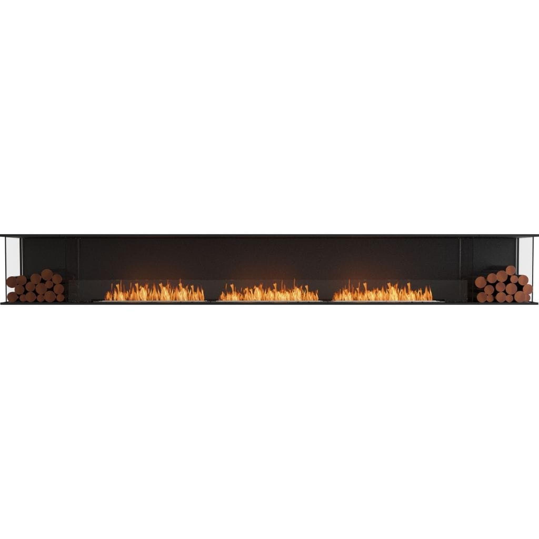 EcoSmart Fire 162" Flex 158BY Bay Ethanol Fireplace Insert with Dual Decorative Boxes by Mad Design Group