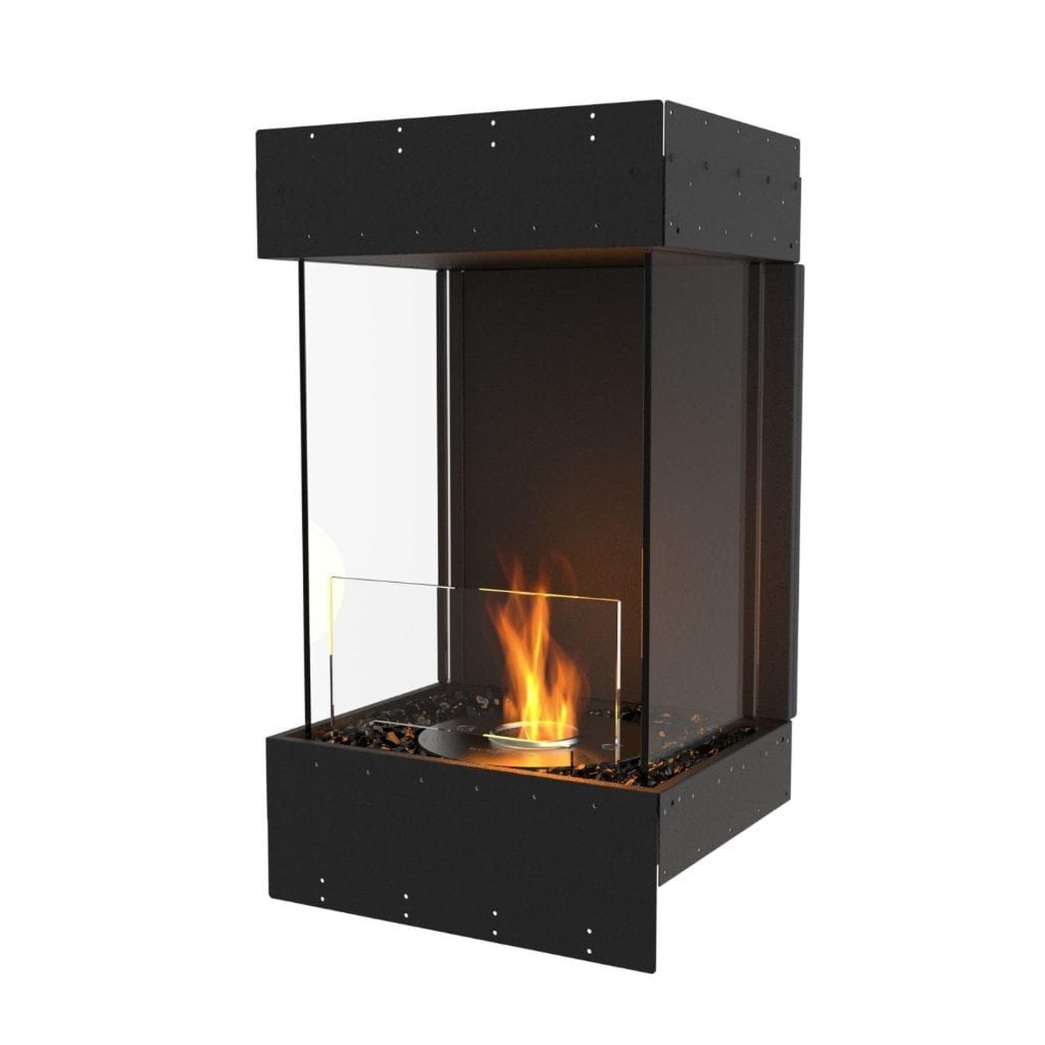 EcoSmart Fire 18" Flex 18BY Bay Ethanol Fireplace Insert with Glass Windscreen by Mad Design Group