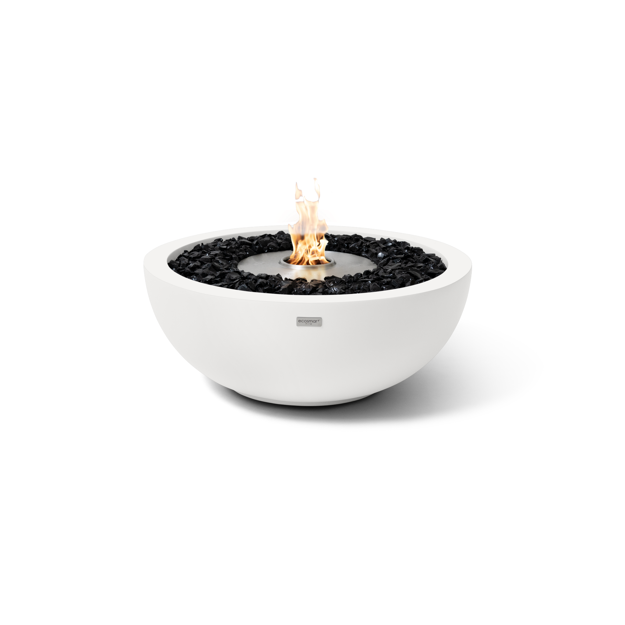 EcoSmart Fire 24" Round Mix 600 Concrete Fire Pit Bowl with Stainless Steel Burner by Mad Design Group