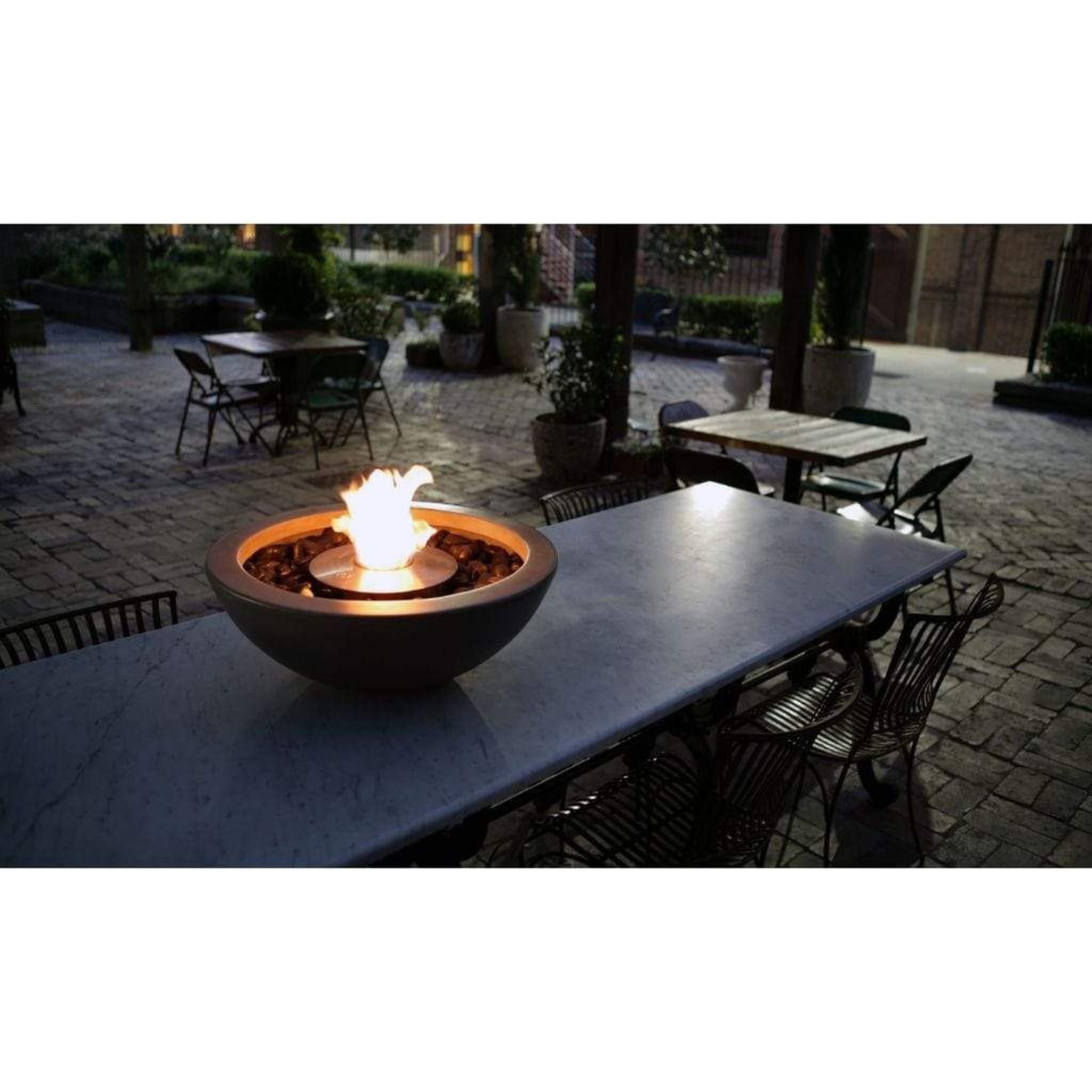 EcoSmart Fire 24" Round Mix 600 Concrete Fire Pit Bowl with Stainless Steel Burner by Mad Design Group