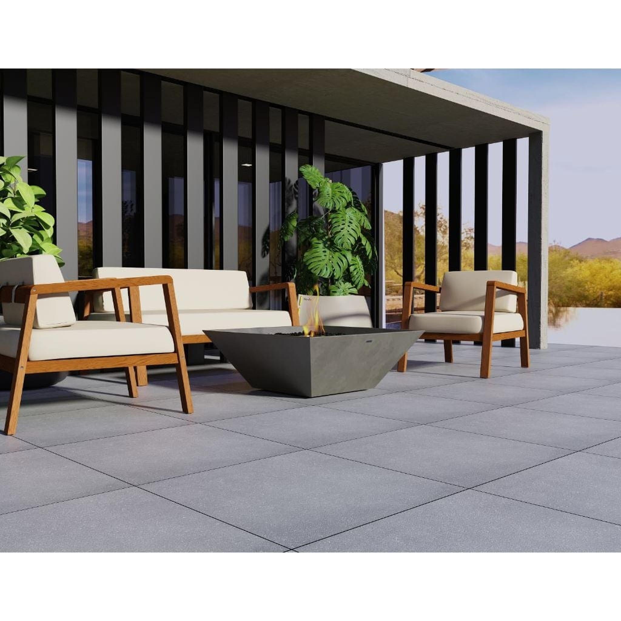 EcoSmart Fire 33" Square Nova 850 Ethanol Fire Pit Bowl with Stainless Steel Burner by Mad Design Group