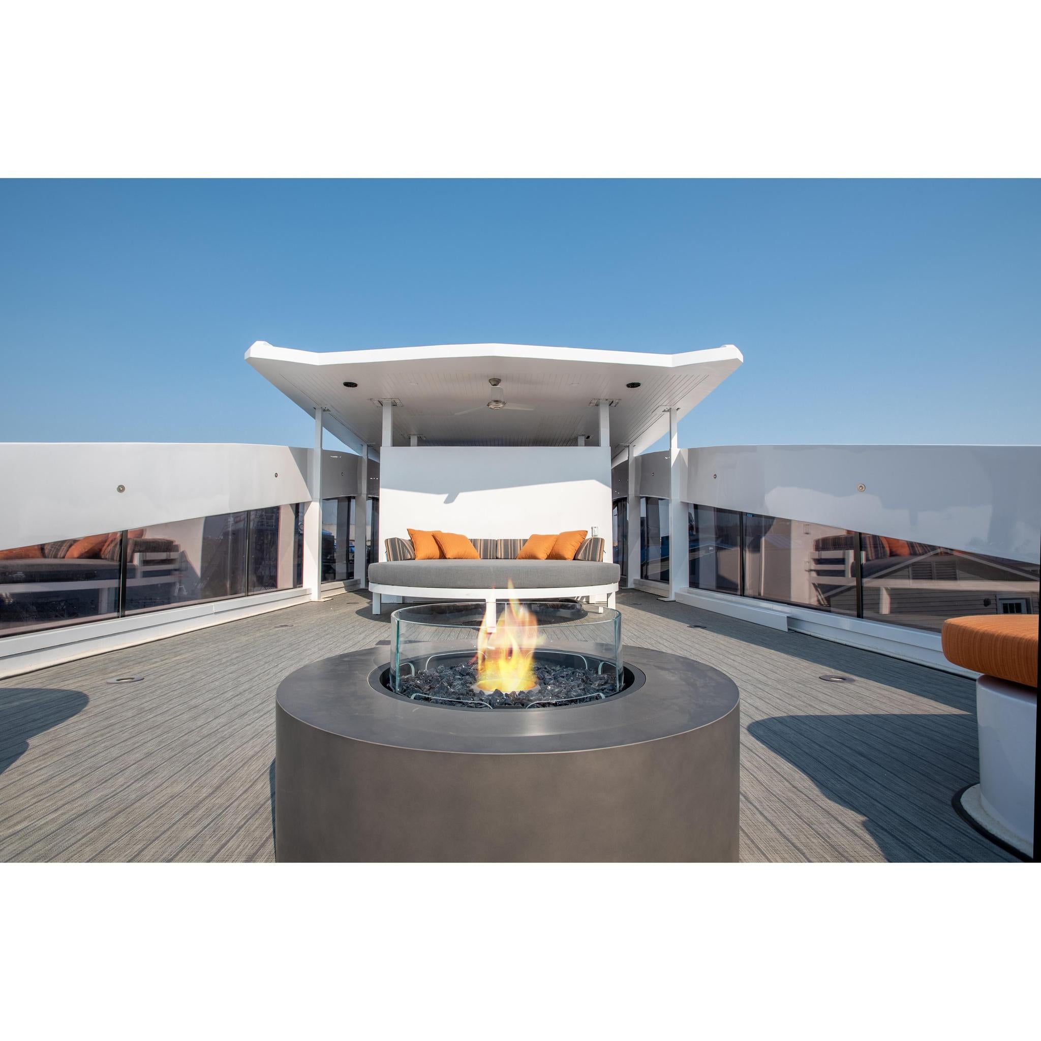 EcoSmart Fire 39" Ark 40 Outdoor Fire Pit Table with Gas LP/NG Burner – Stylish High-Heat Stainless Steel Base by Mad Design Group
