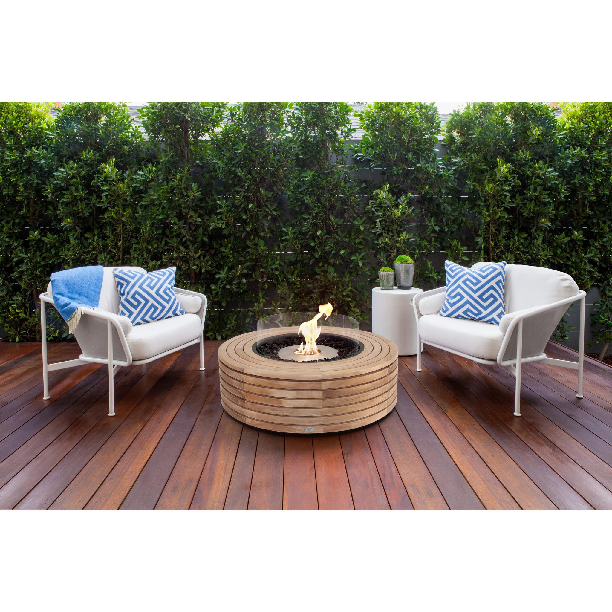 EcoSmart Fire 39" Ark 40 Outdoor Fire Pit Table with Gas LP/NG Burner – Stylish High-Heat Stainless Steel Base by Mad Design Group