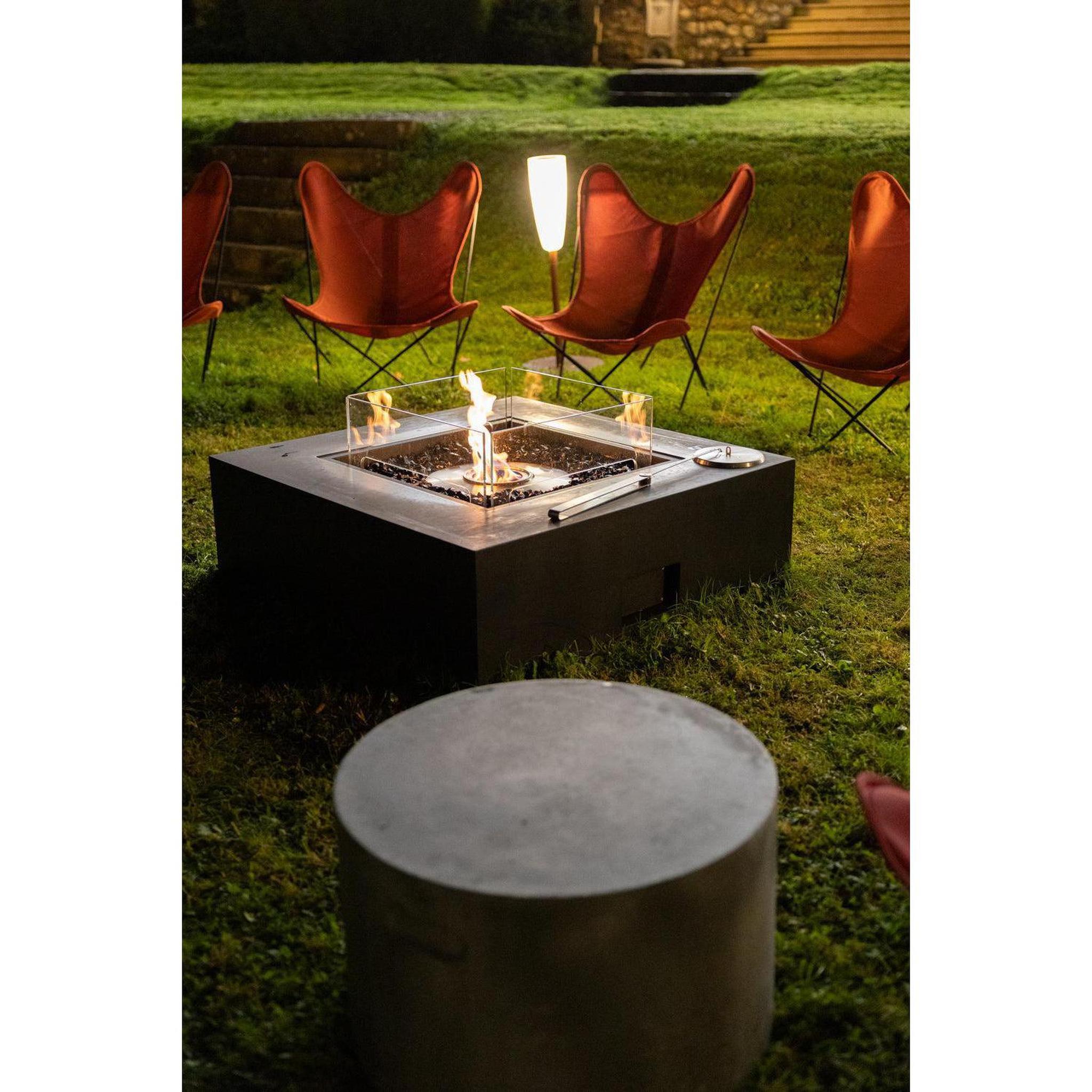 EcoSmart Fire 39" Base 40 Indoor/Outdoor Fire Pit Table with Ethanol Burner – Handcrafted Concrete Design by Mad Design Group