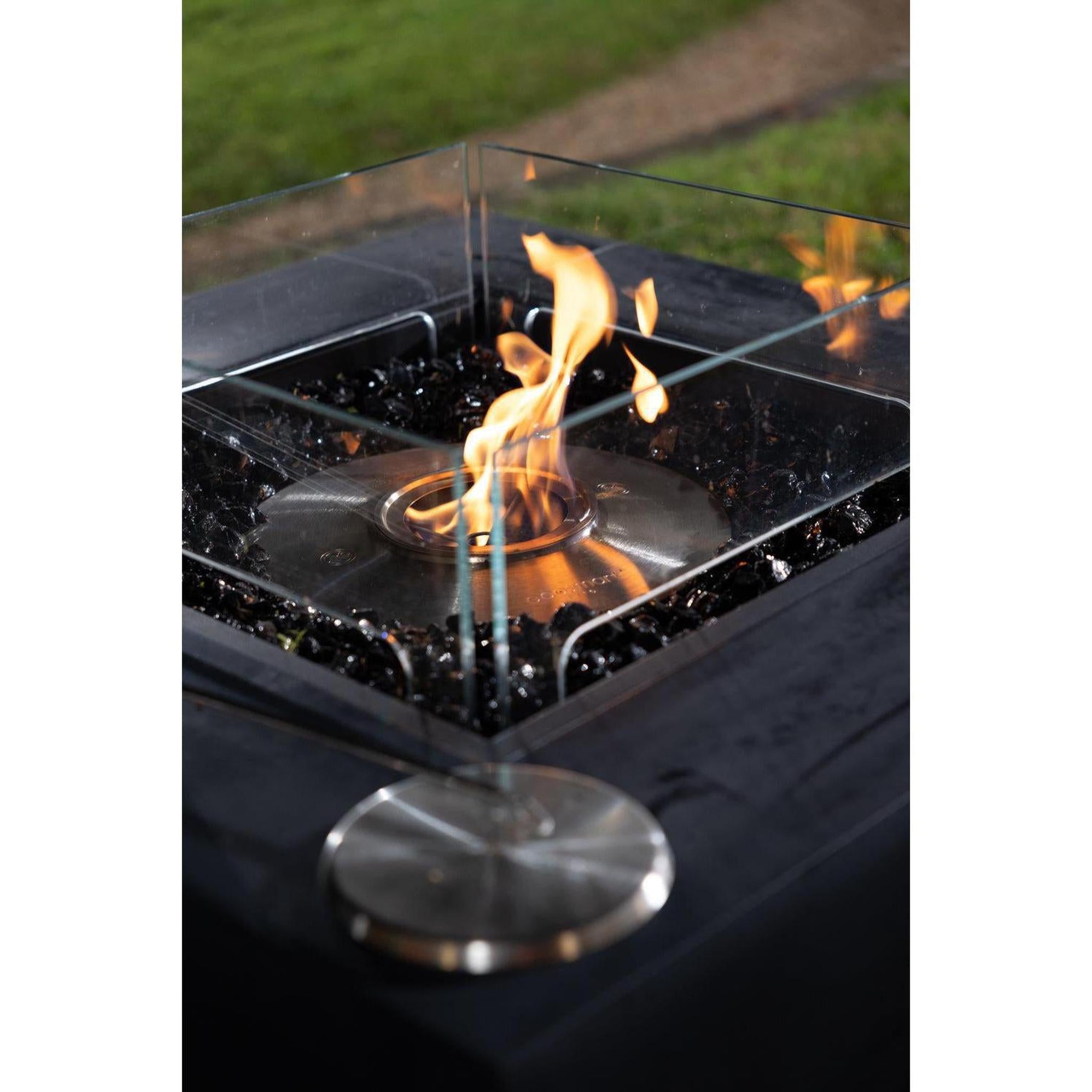EcoSmart Fire 39" Base 40 Outdoor Fire Pit Table with Gas LP/NG Burner – High-Temp Coated Stainless Steel Base by Mad Design Group