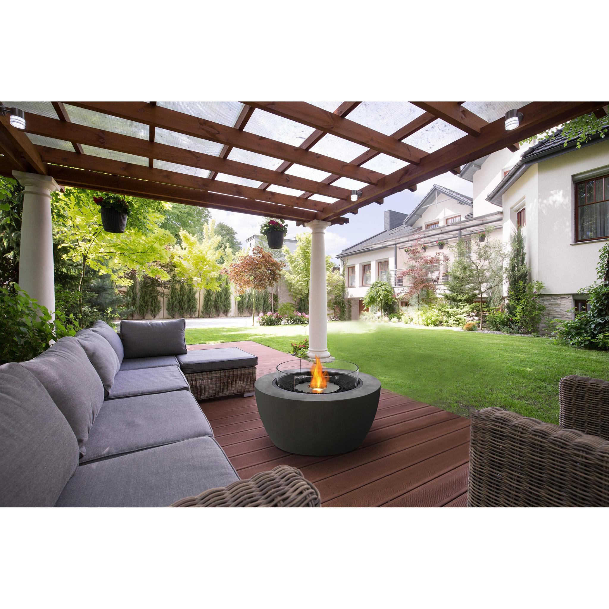 EcoSmart Fire 39" POD Fire Pit Bowl with Ethanol Burner – Concrete Fire Bowl with Adjustable Feet by Mad Design Group