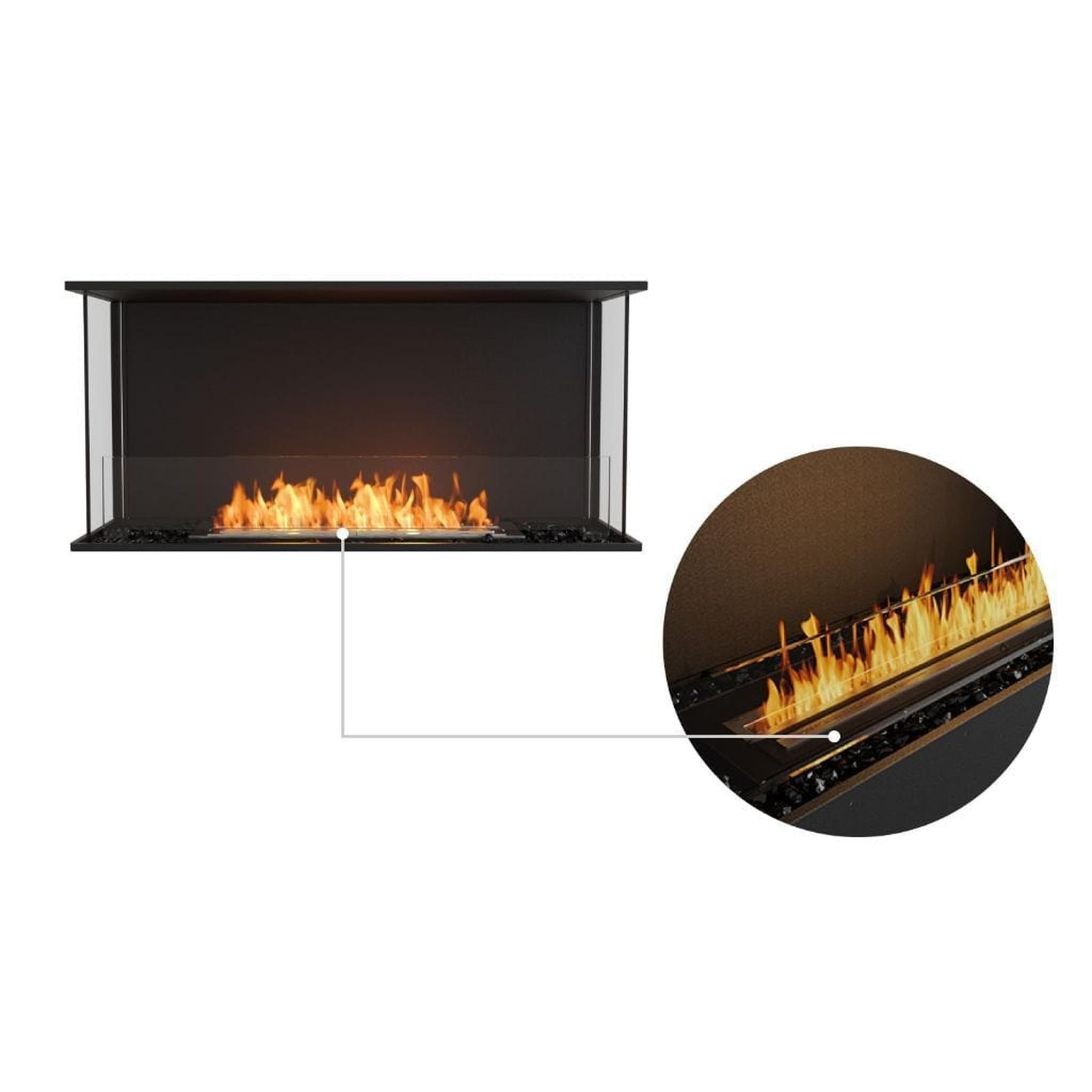 EcoSmart Fire 45" Flex 42BY Bay Ethanol Fireplace Insert with Glass Windscreen by Mad Design Group