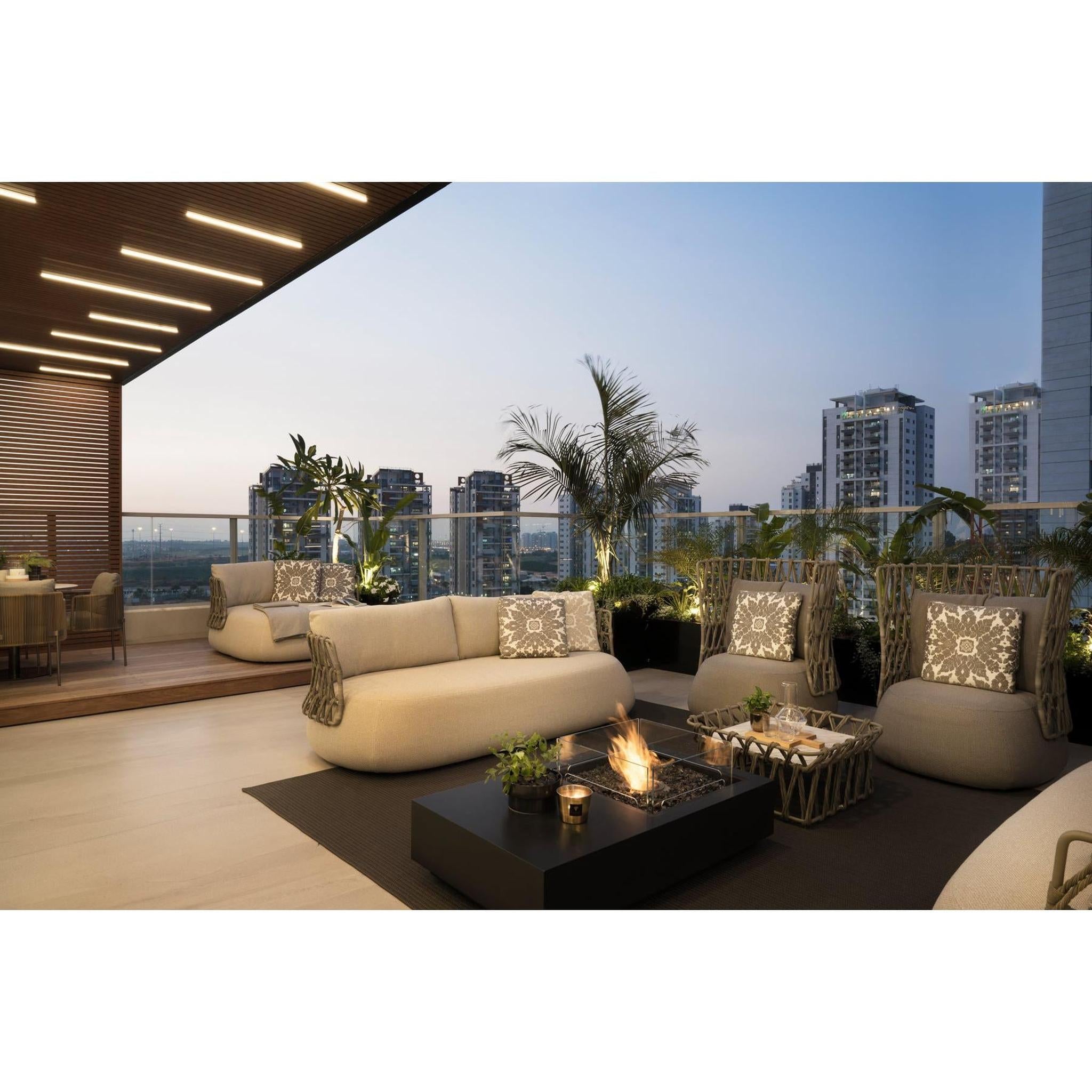 EcoSmart Fire 50" Manhattan 50 Fire Pit Table with Gas LP/NG Burner – Outdoor Concrete Design by Mad Design Group
