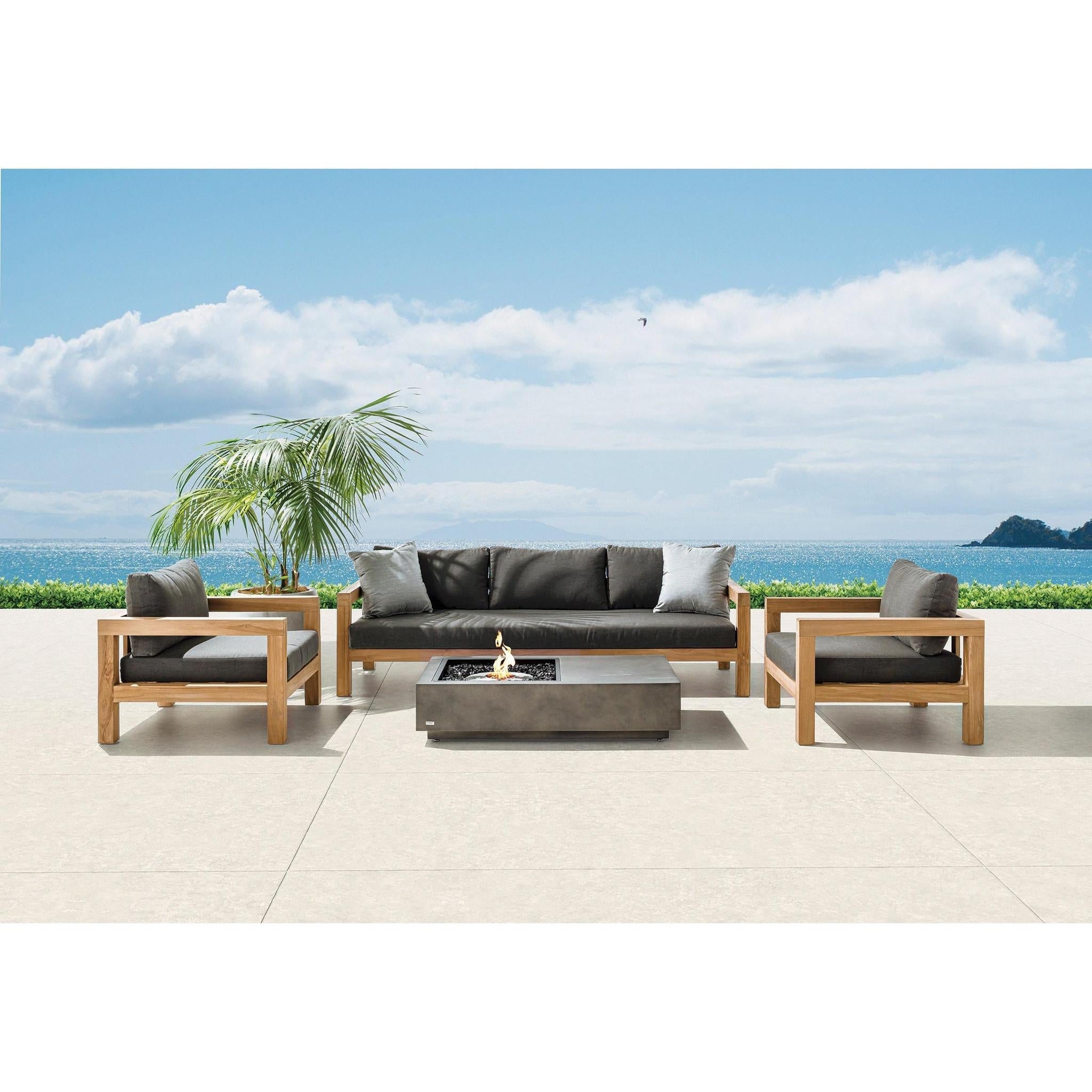 EcoSmart Fire 50" Manhattan 50 Fire Pit Table with Gas LP/NG Burner – Outdoor Concrete Design by Mad Design Group