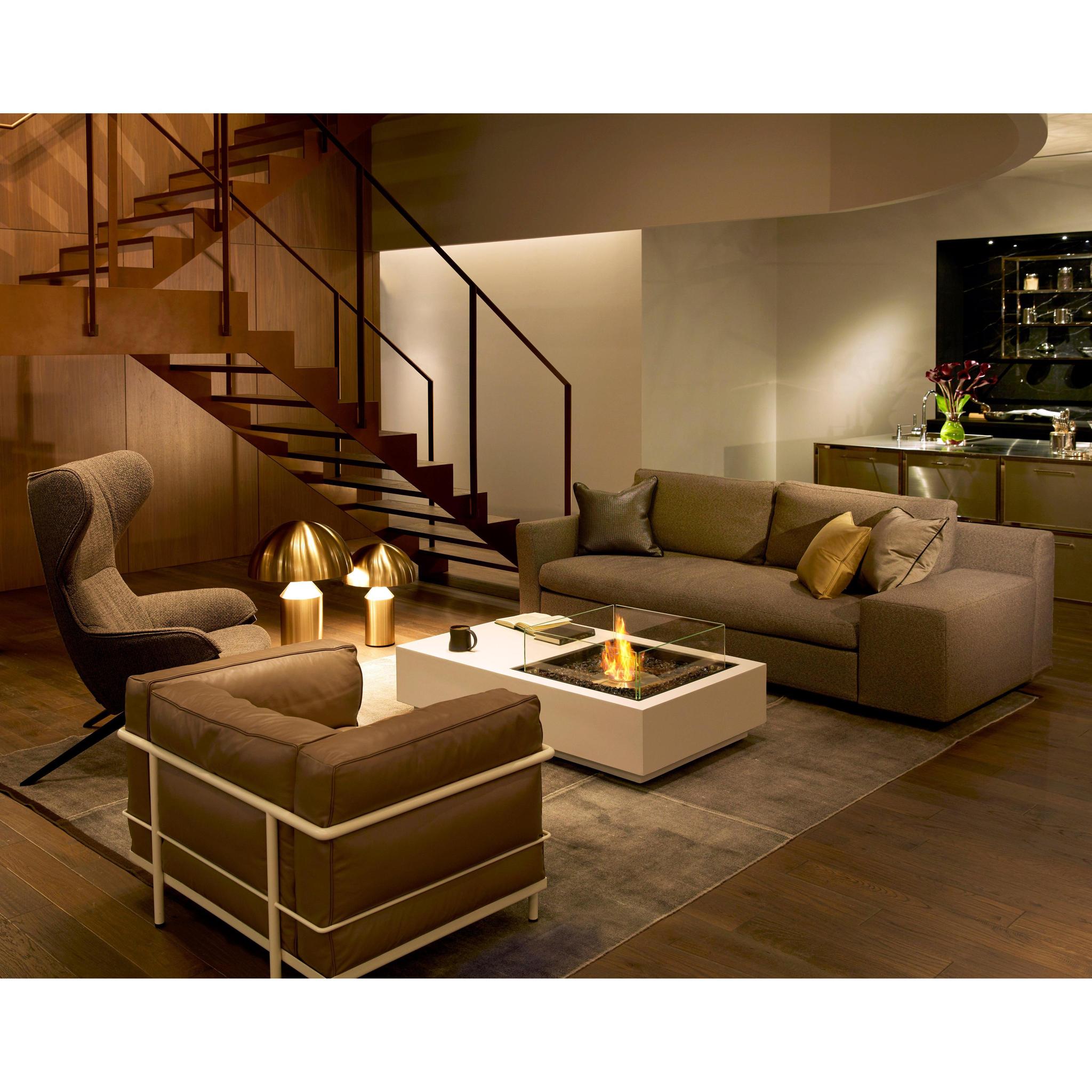 EcoSmart Fire 50" Manhattan 50 Fire Pit Table with Ethanol Burner – Indoor/Outdoor Concrete Design by Mad Design Group