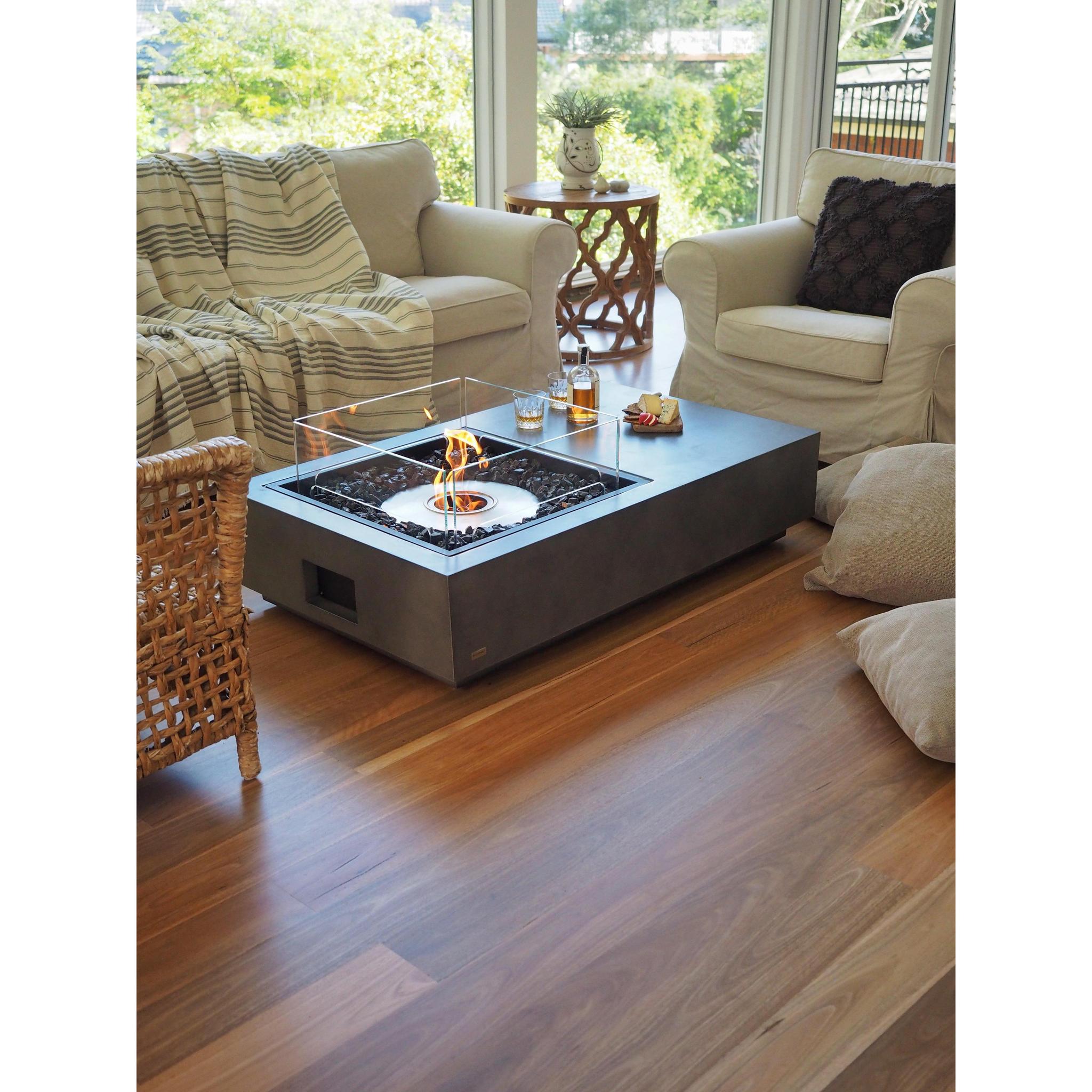 EcoSmart Fire 50" Manhattan 50 Fire Pit Table with Gas LP/NG Burner – Outdoor Concrete Design by Mad Design Group