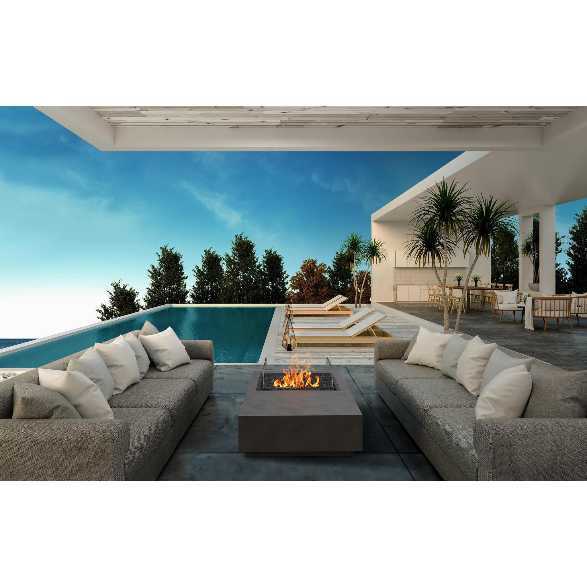 EcoSmart Fire 50" Manhattan 50 Fire Pit Table with Gas LP/NG Burner – Outdoor Concrete Design by Mad Design Group