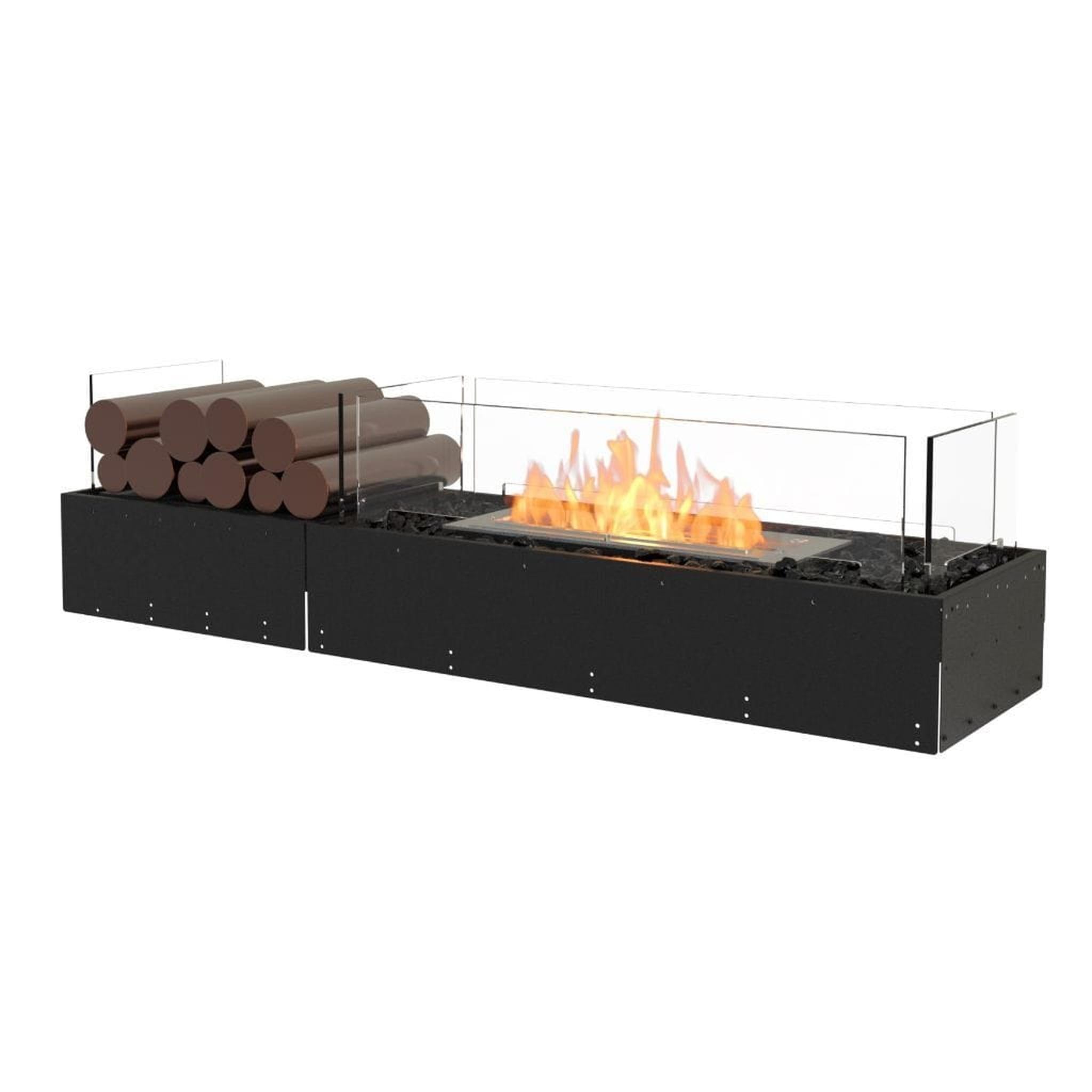 EcoSmart Fire 53" Flex 50BN Bench See-Through Ethanol Fireplace Insert with Decorative Box by Mad Design Group