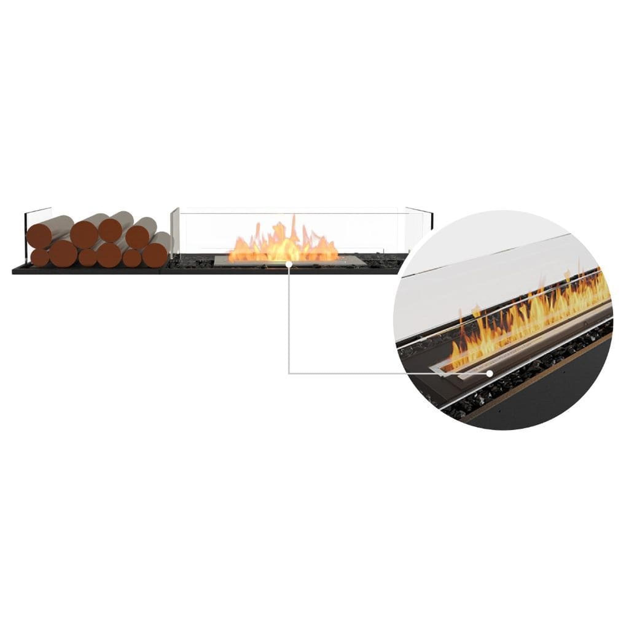 EcoSmart Fire 53" Flex 50BN Bench See-Through Ethanol Fireplace Insert with Decorative Box by Mad Design Group
