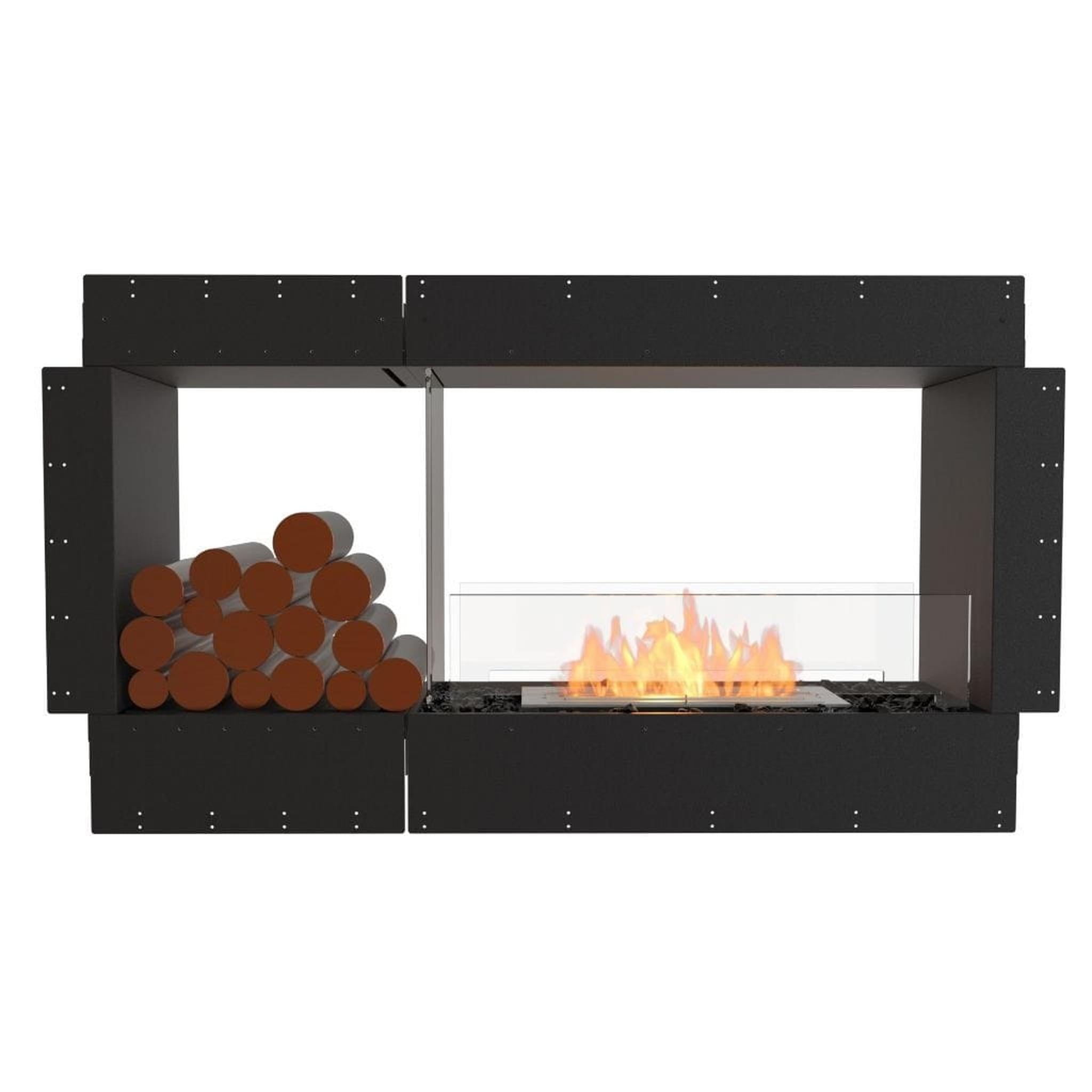 EcoSmart Fire 57" Flex 50DB Double Sided Ethanol Fireplace Insert with Decorative Box and Adjustable Flame by Mad Design Group