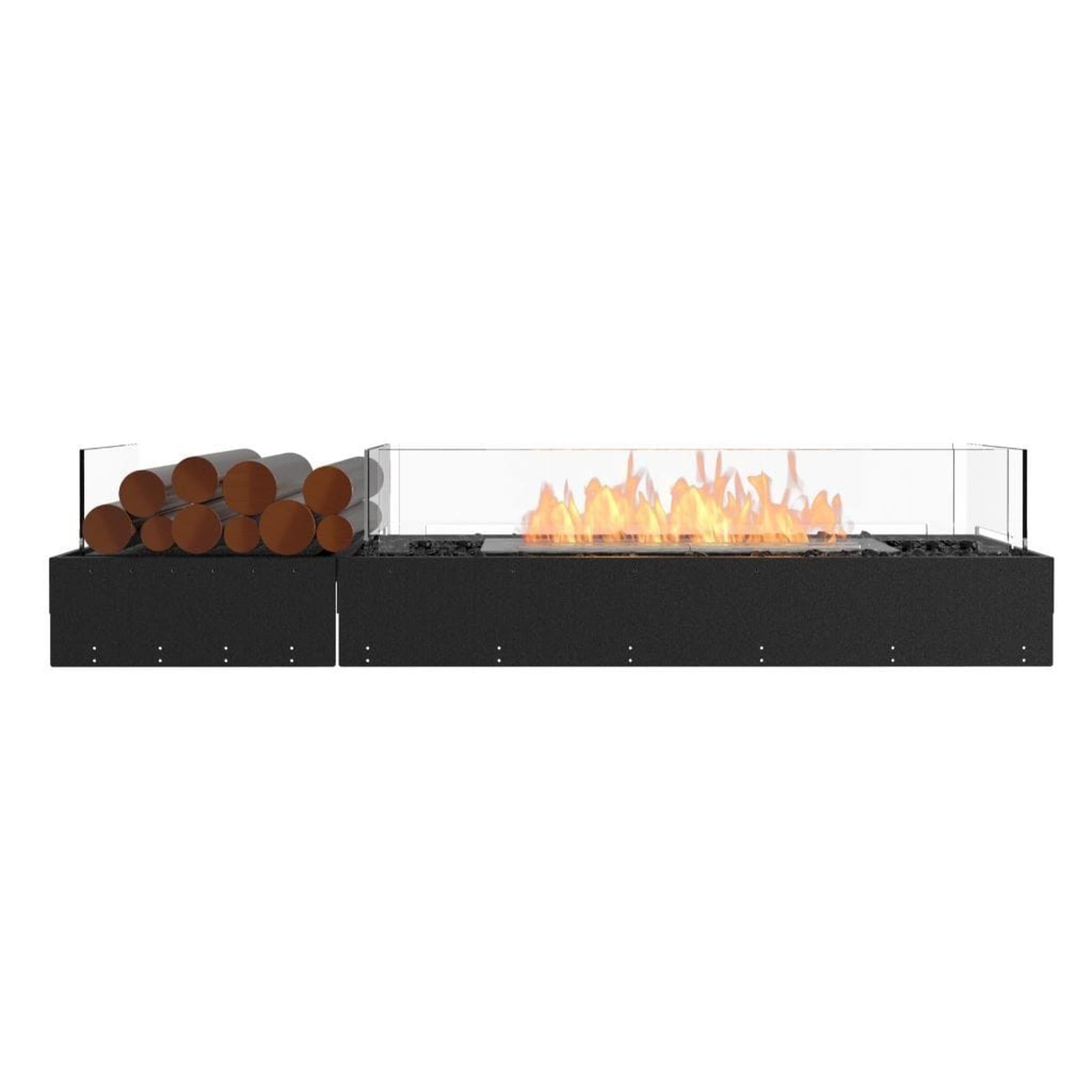 EcoSmart Fire 63" Flex 60BN Bench See-Through Ethanol Fireplace Insert with Decorative Box by Mad Design Group