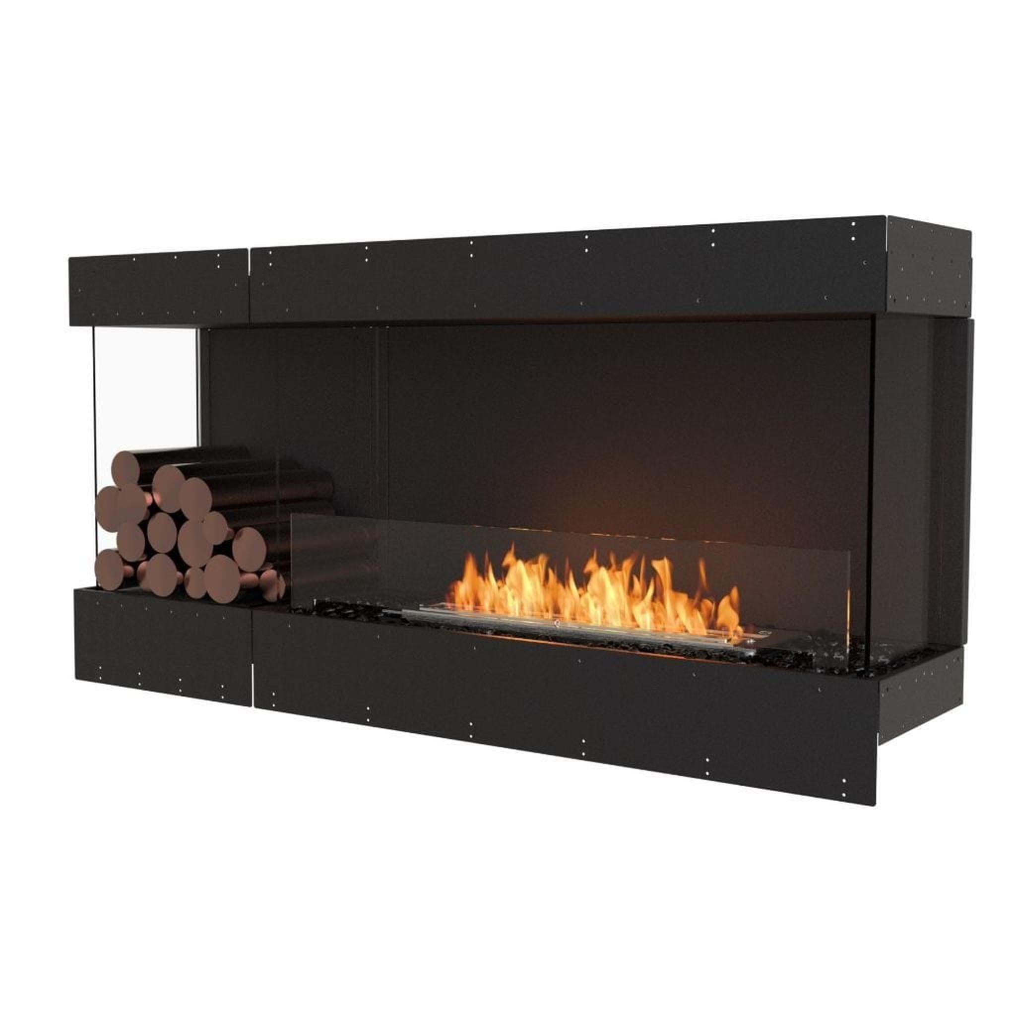 EcoSmart Fire 63" Flex 60BY Bay Ethanol Fireplace Insert with Decorative Box and Adjustable Flame by Mad Design Group