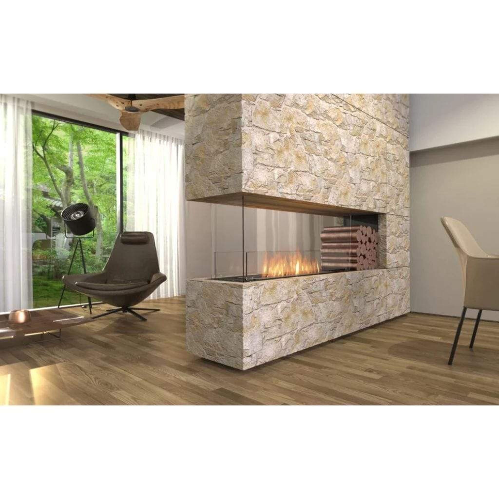 EcoSmart Fire 65" Flex 60PN Peninsula Ethanol Fireplace Insert with Decorative Box and Adjustable Flame by Mad Design Group