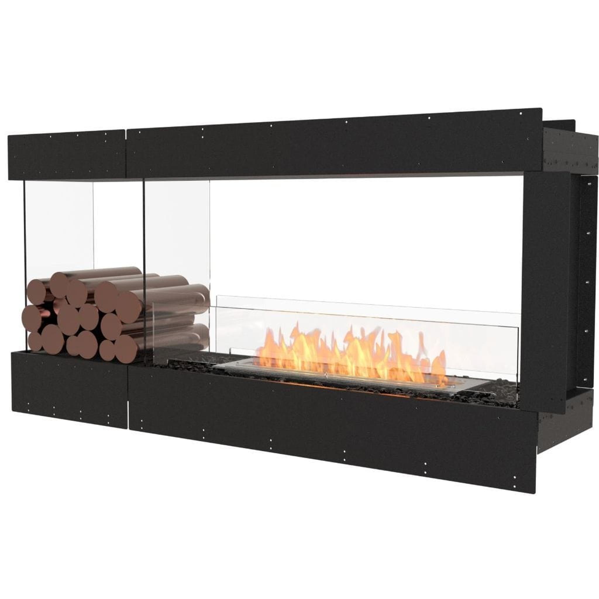EcoSmart Fire 65" Flex 60PN Peninsula Ethanol Fireplace Insert with Decorative Box and Adjustable Flame by Mad Design Group