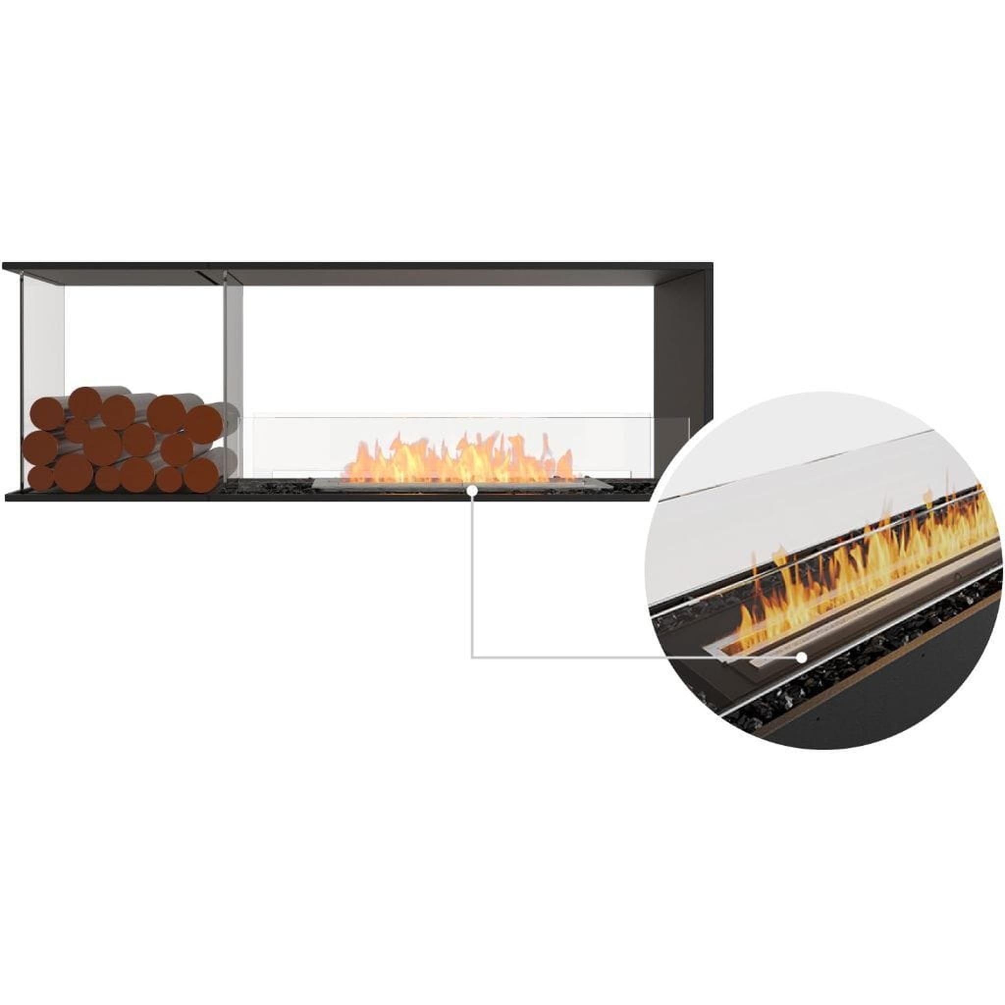 EcoSmart Fire 65" Flex 60PN Peninsula Ethanol Fireplace Insert with Decorative Box and Adjustable Flame by Mad Design Group