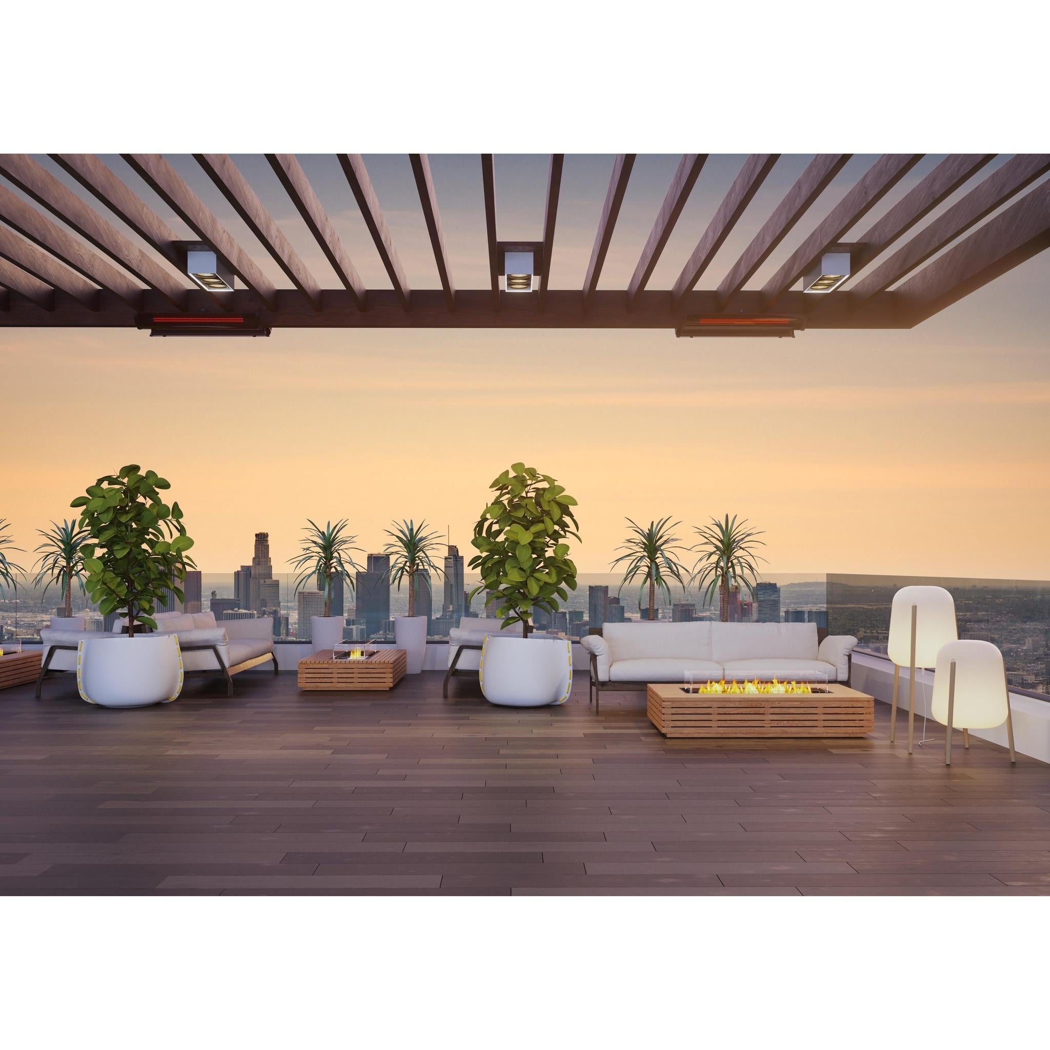 EcoSmart Fire 65" Wharf 65 Indoor/Outdoor Fire Pit Table with Ethanol Burner – Handcrafted Concrete Design by Mad Design Group