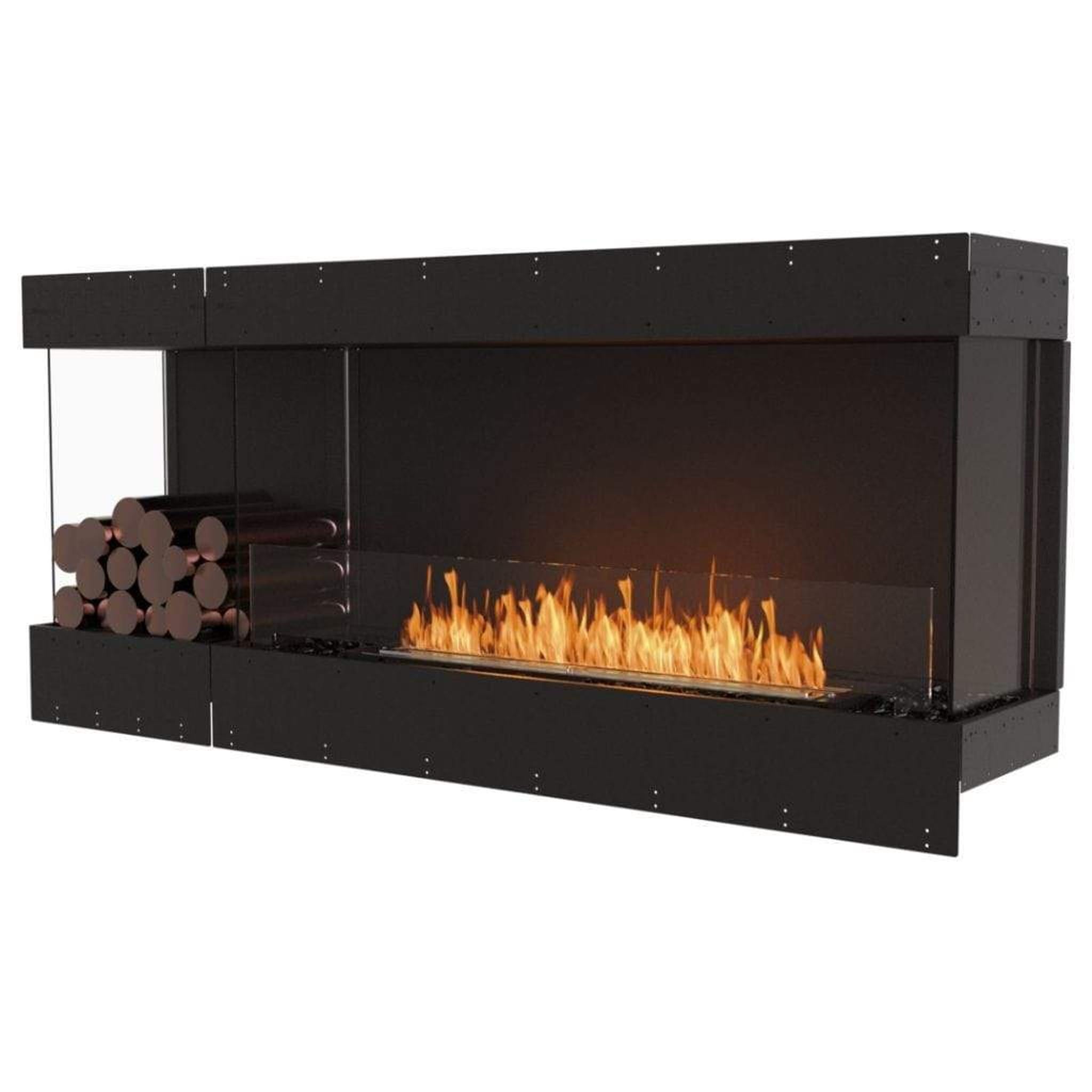 EcoSmart Fire 71" Flex 68BY Bay Ethanol Fireplace Insert with Decorative Box and Adjustable Flame by Mad Design Group