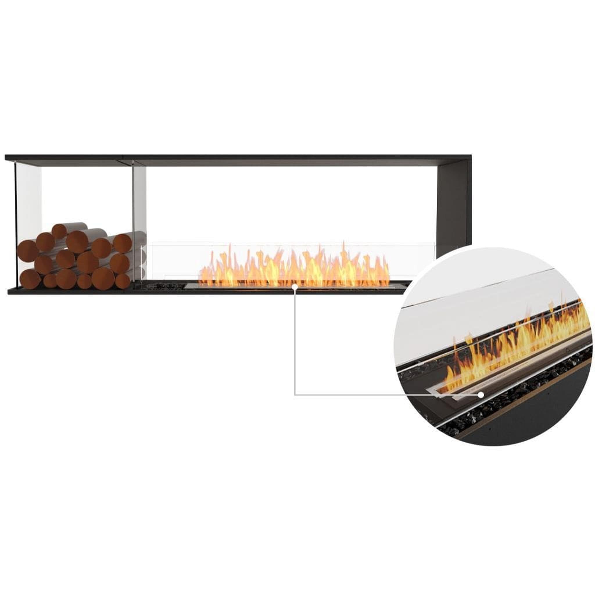 EcoSmart Fire 73" Flex 68PN Peninsula Ethanol Fireplace Insert with Decorative Box and Adjustable Flame by Mad Design Group
