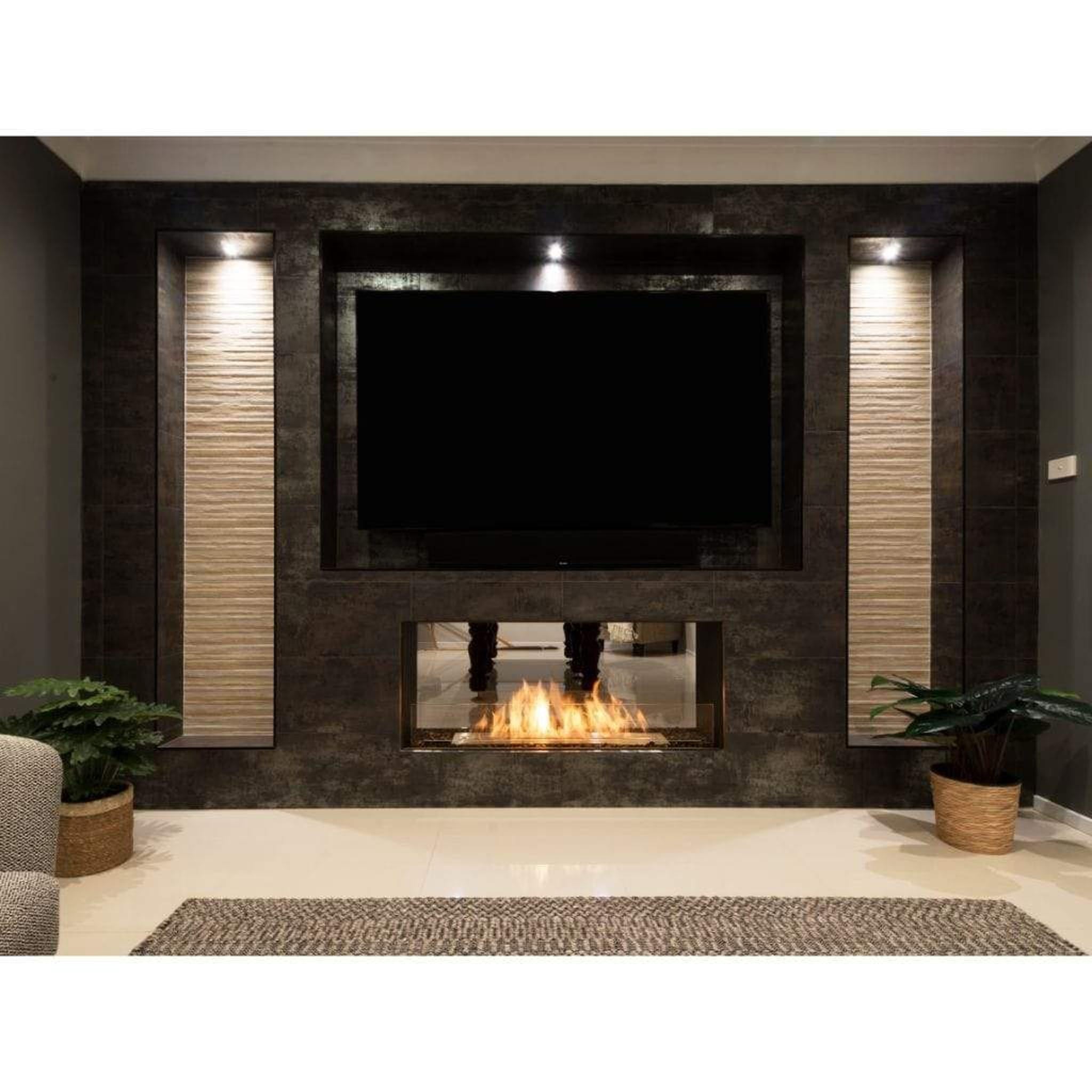 EcoSmart Fire 76" Flex 68DB Double Sided Ethanol Fireplace Insert with Adjustable Flame by Mad Design Group