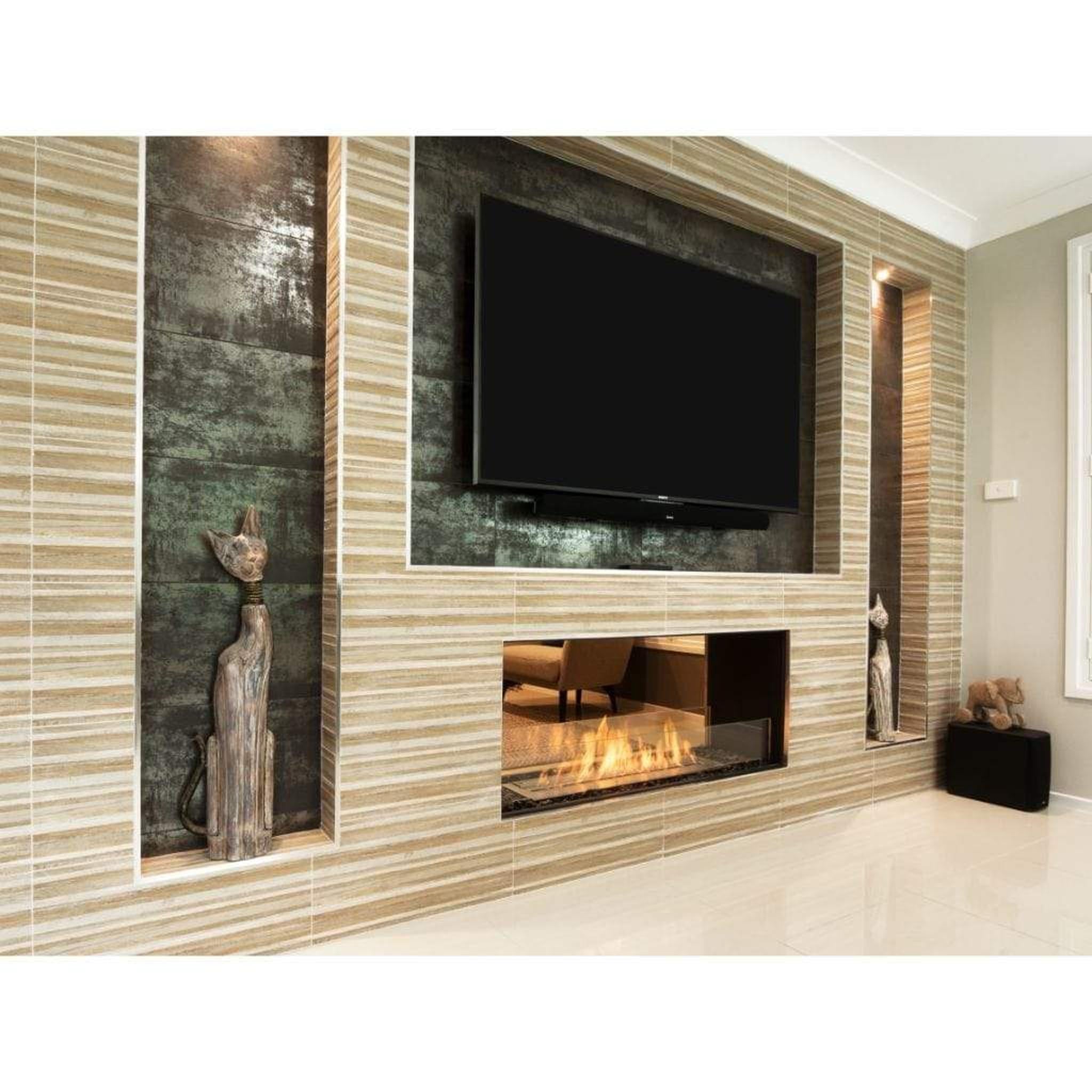 EcoSmart Fire 76" Flex 68DB Double Sided Ethanol Fireplace Insert with Adjustable Flame by Mad Design Group