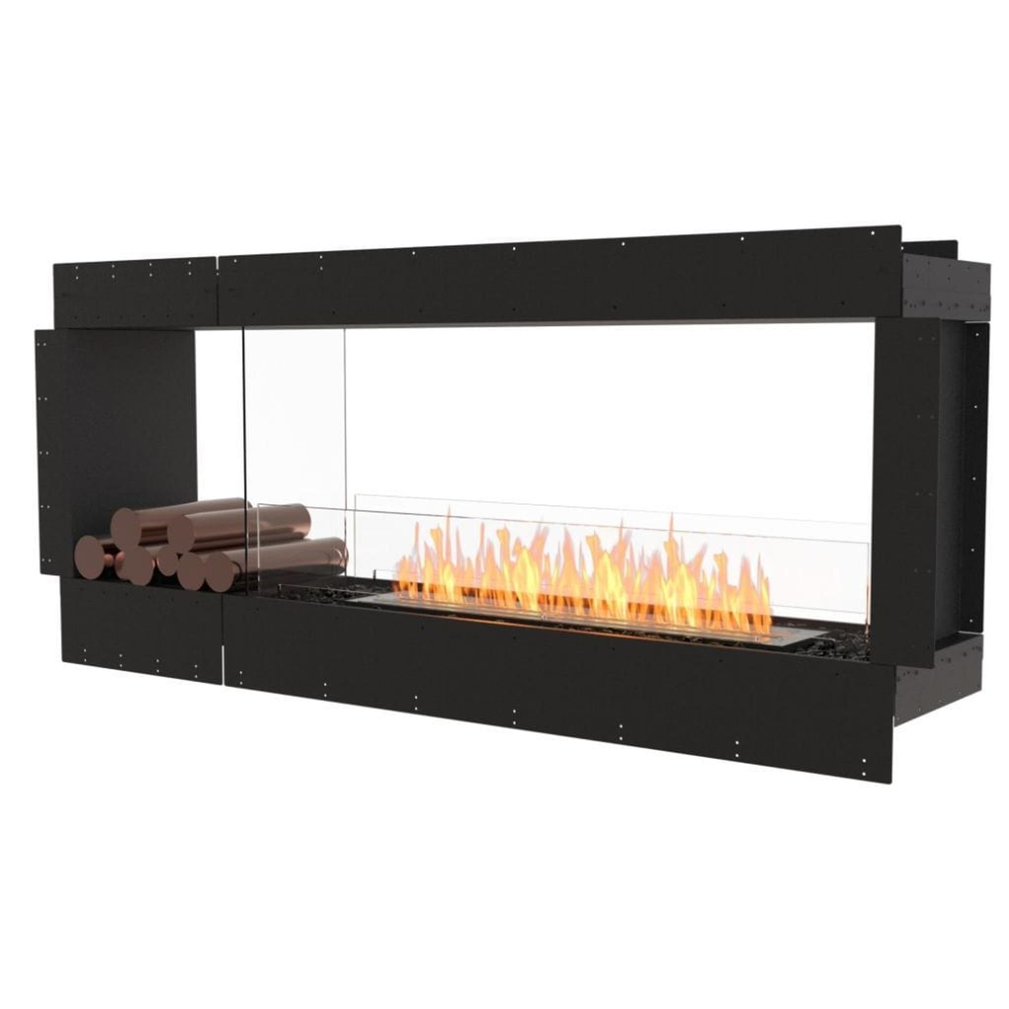 EcoSmart Fire 76" Flex 68DB Double Sided Ethanol Fireplace Insert with Decorative Box and Adjustable Flame by Mad Design Group