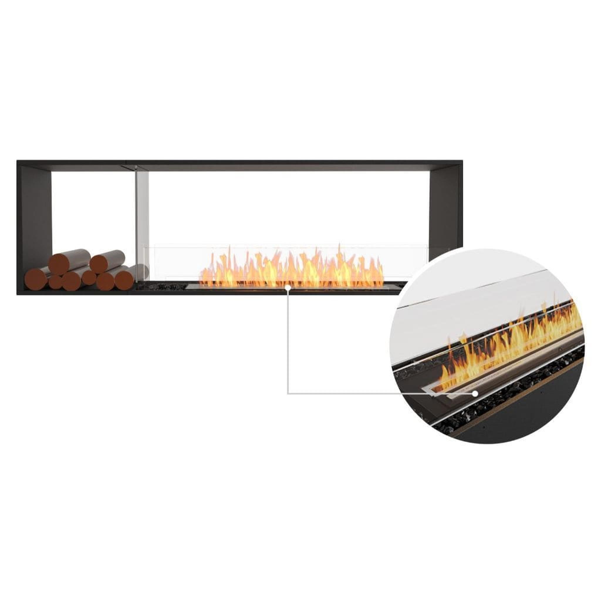 EcoSmart Fire 76" Flex 68DB Double Sided Ethanol Fireplace Insert with Decorative Box and Adjustable Flame by Mad Design Group