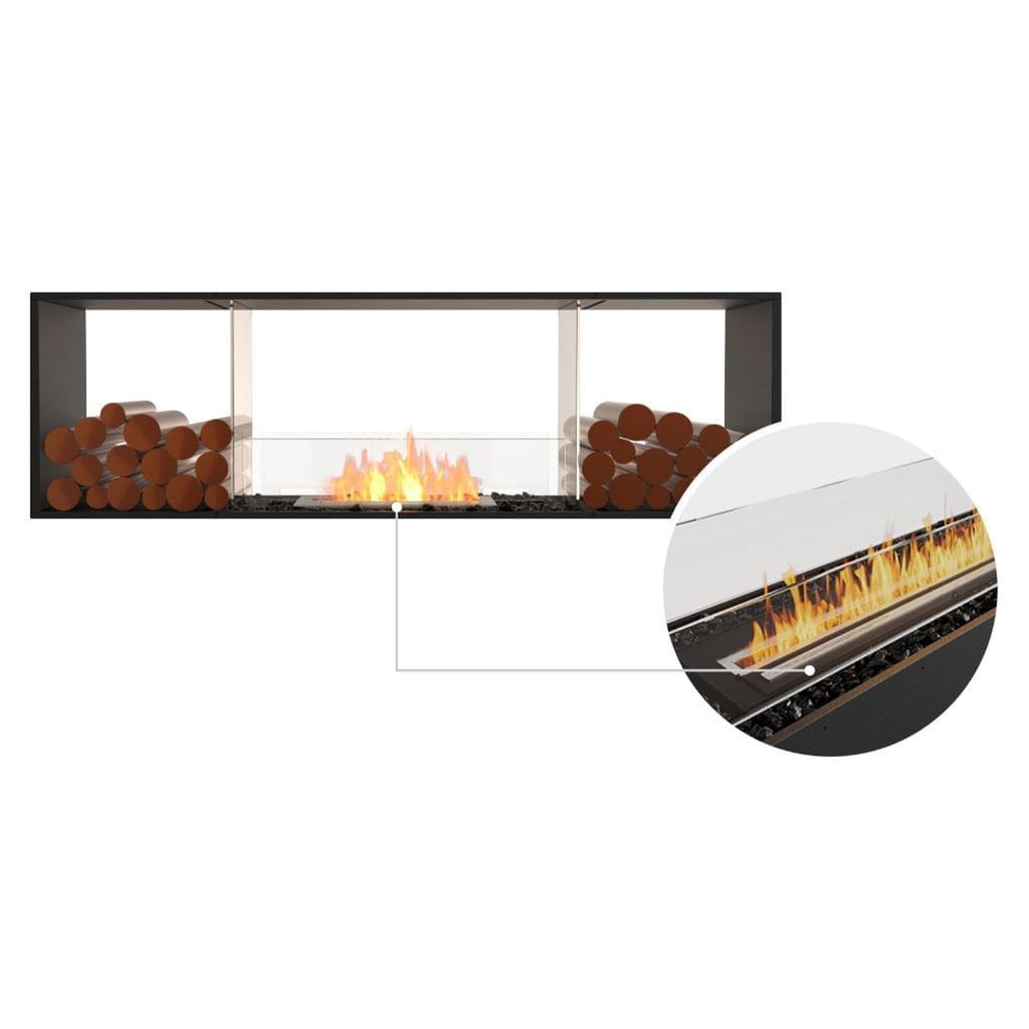 EcoSmart Fire 76" Flex 68DB Double Sided Ethanol Fireplace Insert with Decorative Box and Adjustable Flame by Mad Design Group