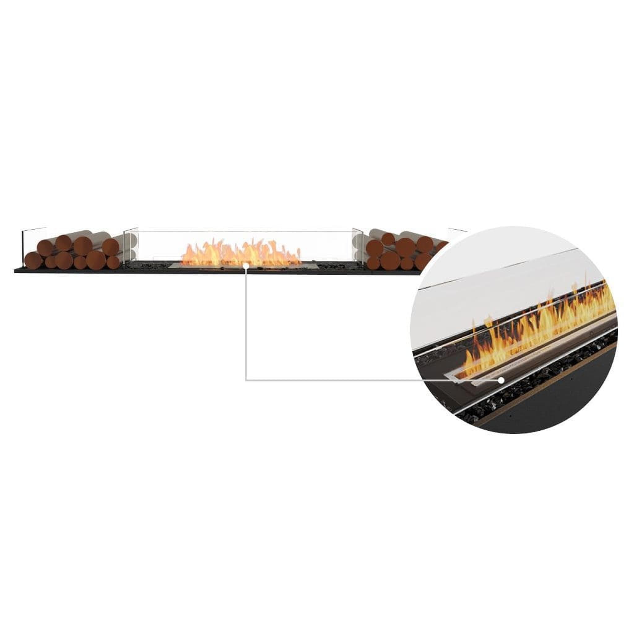 EcoSmart Fire 81" Flex 78BN Bench See-Through Ethanol Fireplace Insert with Decorative Box by Mad Design Group